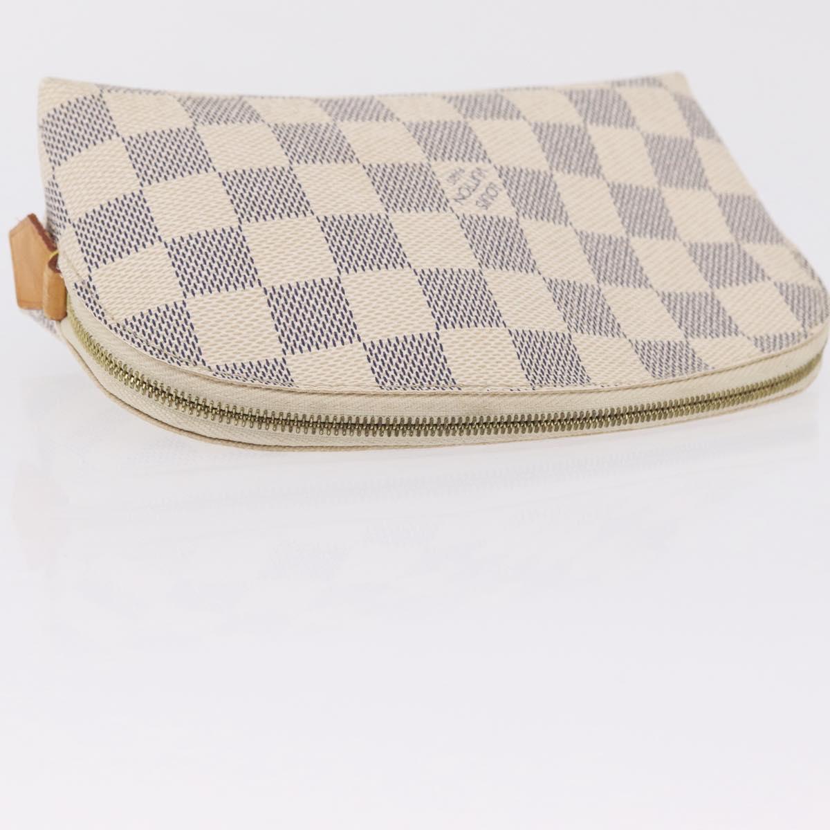 LOUIS VUITTON Damier Azur Pochette Cosmetic PM Pouch N60024 LV Auth 210332A