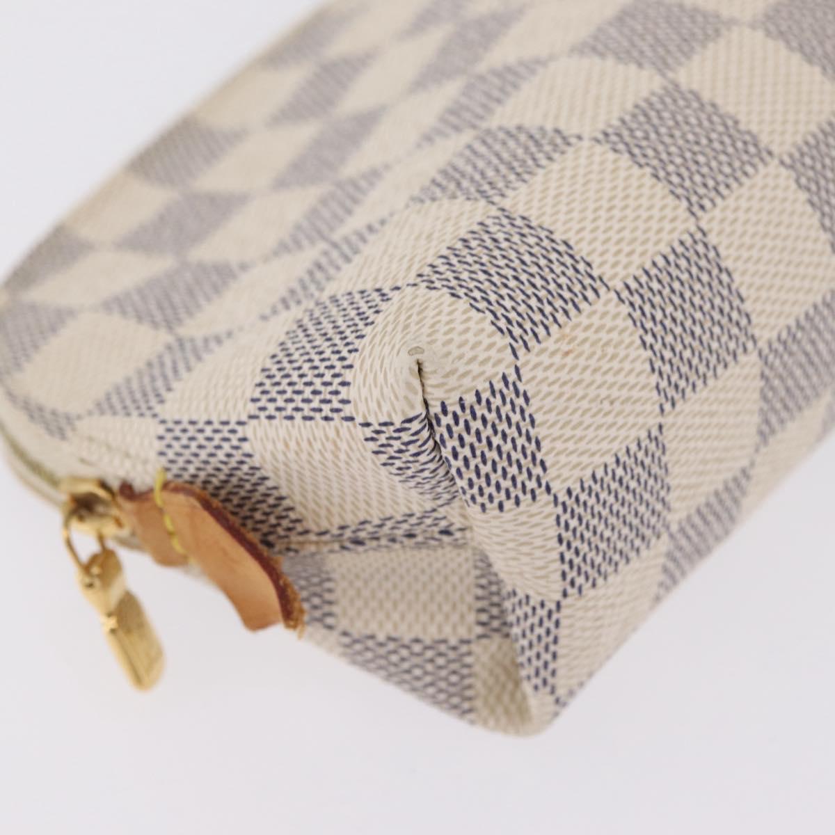 LOUIS VUITTON Damier Azur Pochette Cosmetic PM Pouch N60024 LV Auth 210332A