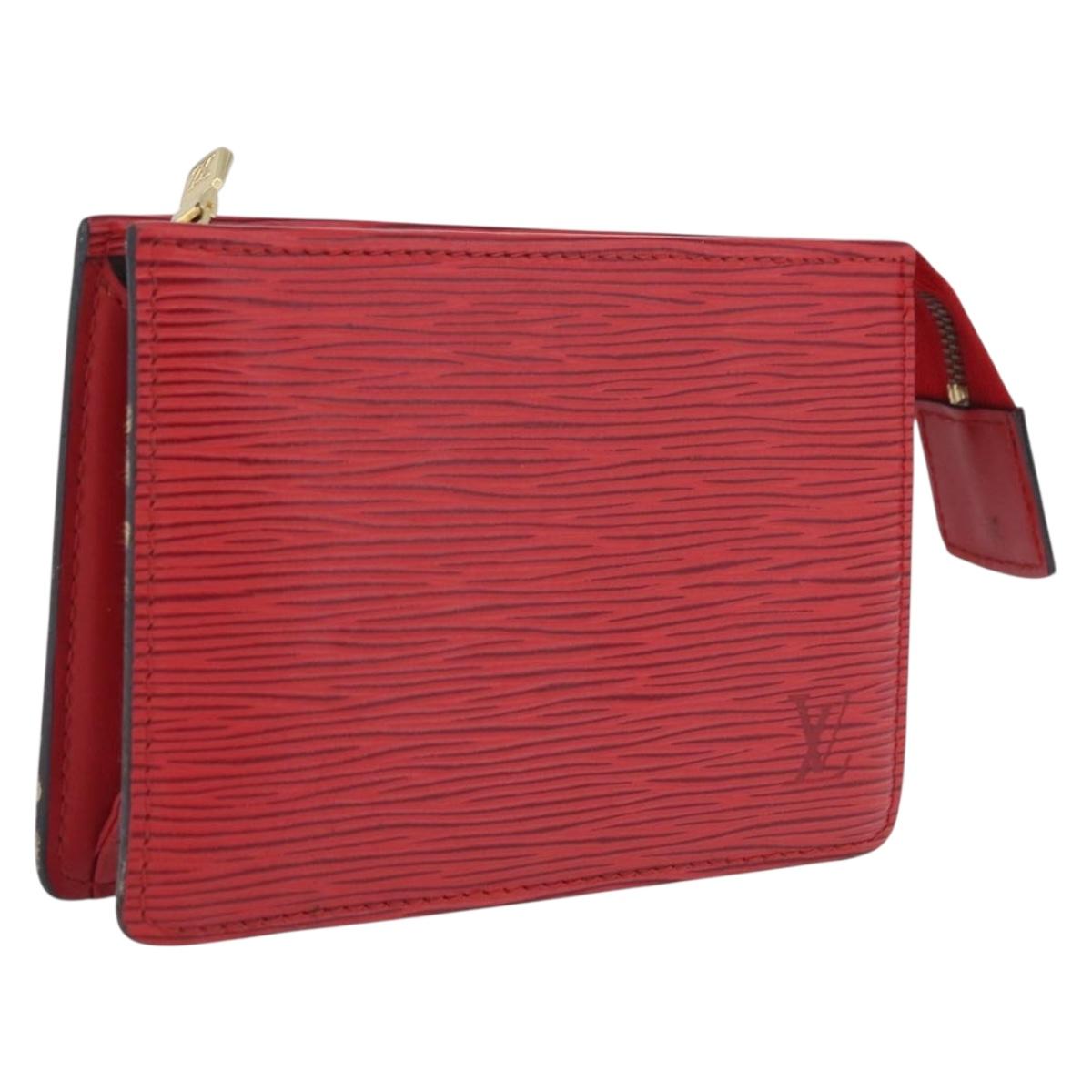LOUIS VUITTON Epi Poche Toilette 15 Pouch Red LV Auth 210333