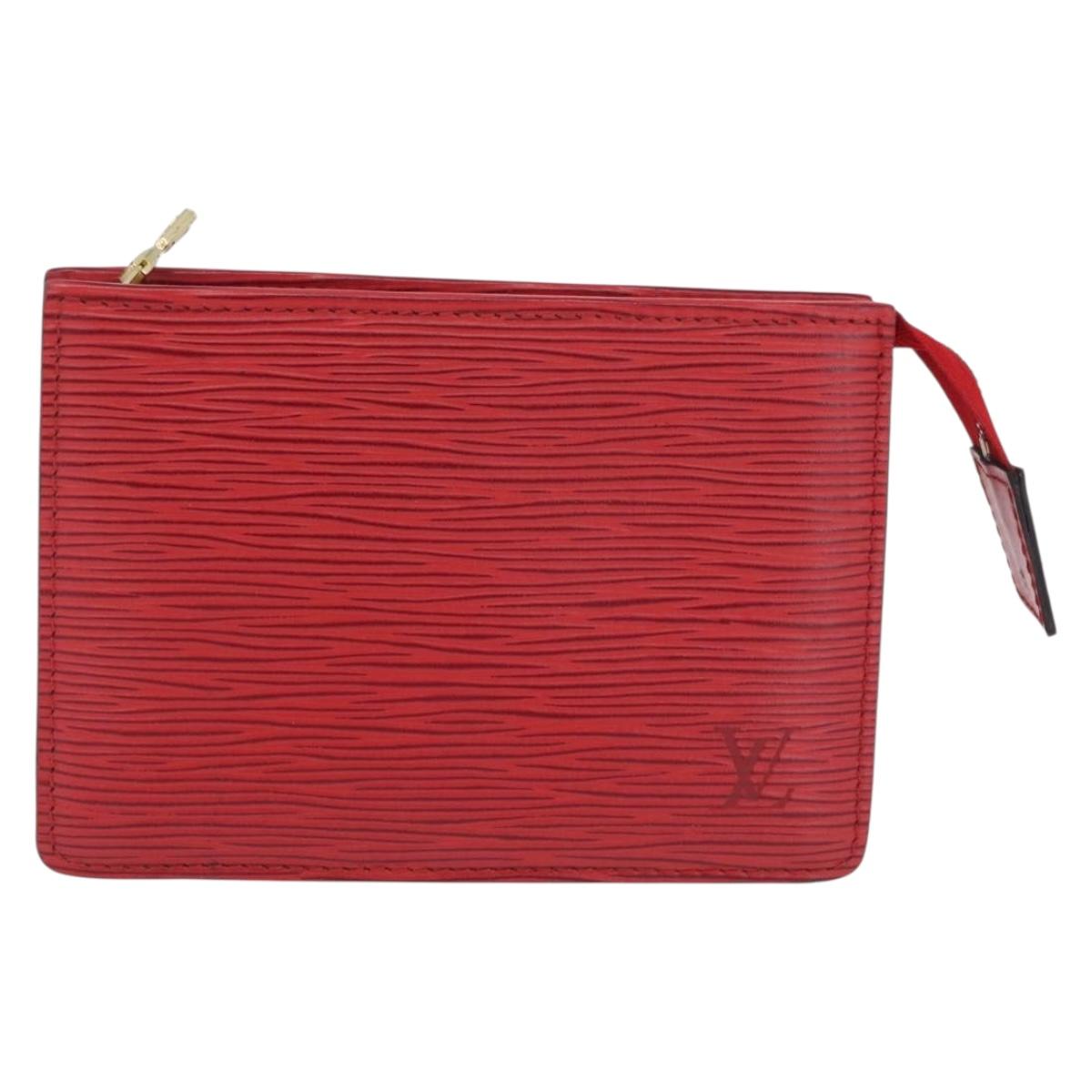 LOUIS VUITTON Epi Poche Toilette 15 Pouch Red LV Auth 210333