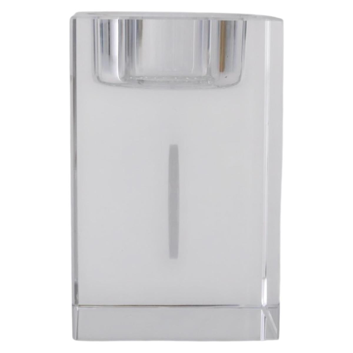 LOUIS VUITTON Candle Stand Glass Clear LV Auth 210339M
