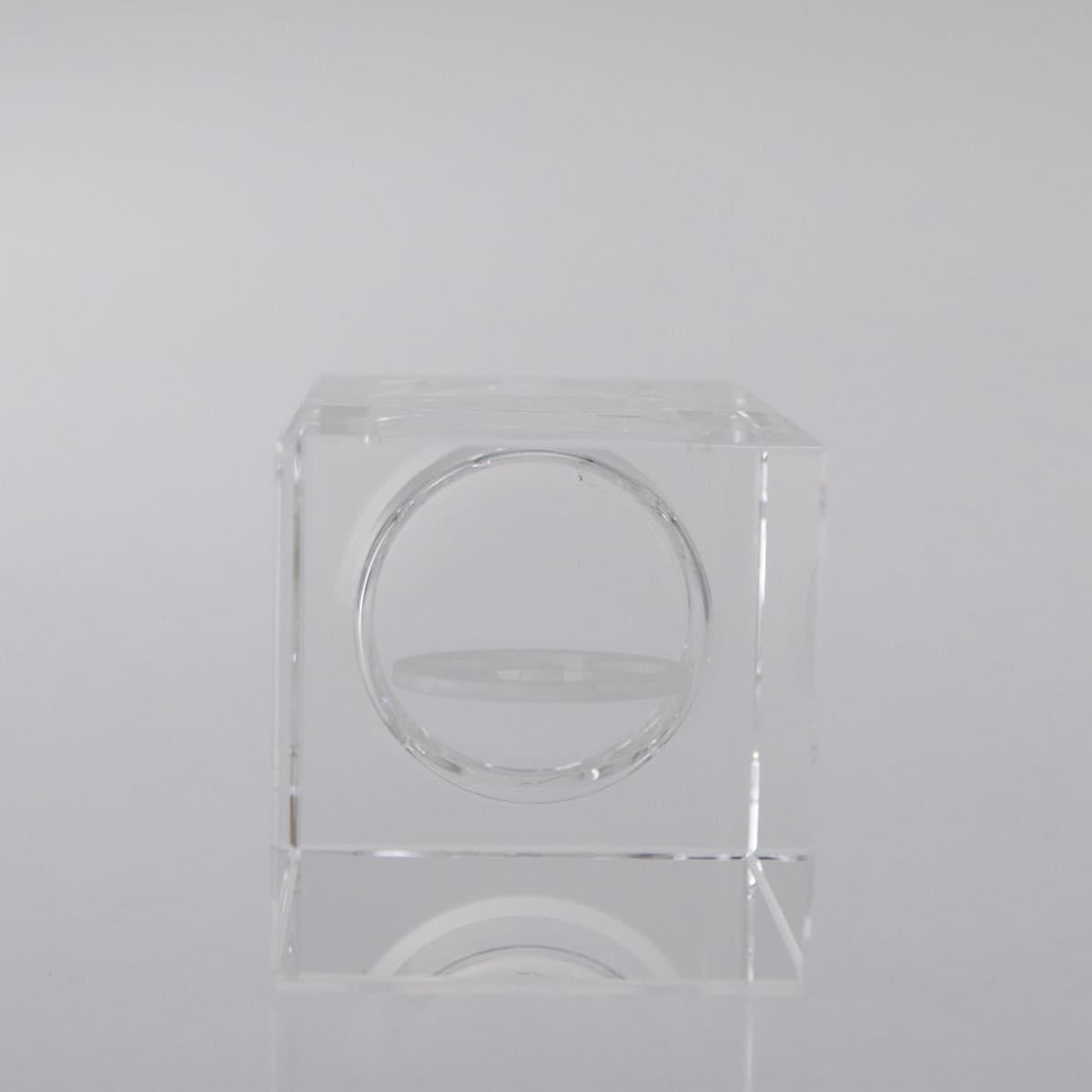 LOUIS VUITTON Candle Stand Glass Clear LV Auth 210339M