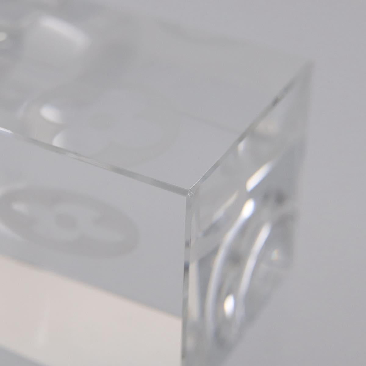 LOUIS VUITTON Candle Stand Glass Clear LV Auth 210339M