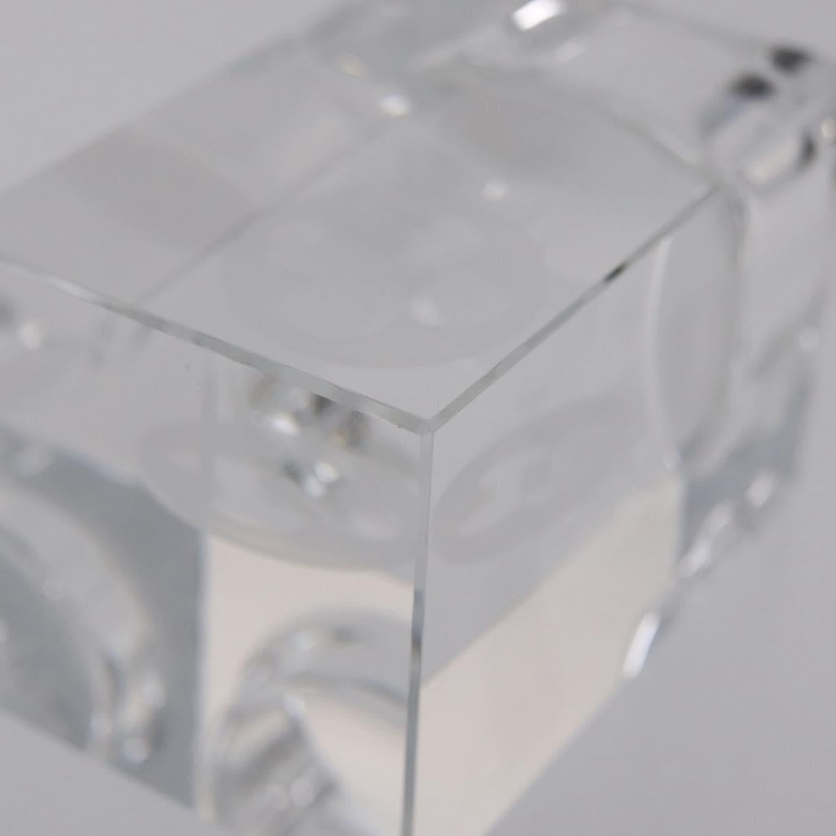 LOUIS VUITTON Candle Stand Glass Clear LV Auth 210339M