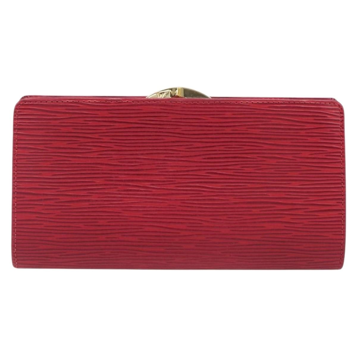 LOUIS VUITTON Epi Continental Viennois Long Wallet Red M63257 LV Auth 210340A