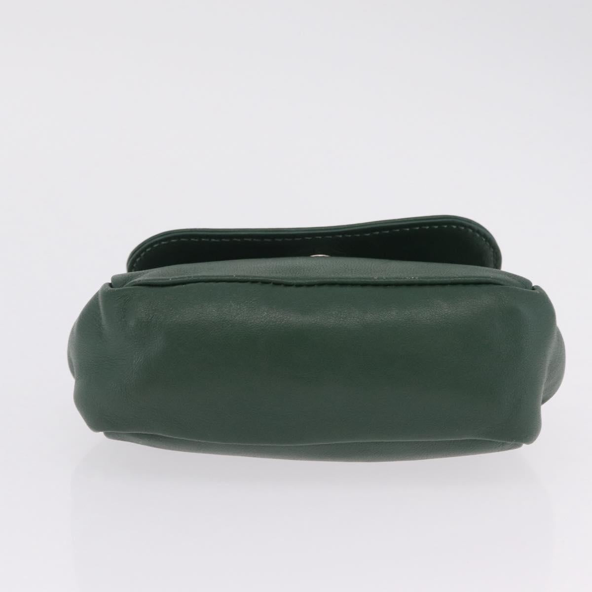 Vivienne Westwood Chain Shoulder Bag Leather Green Silver Auth 210344A