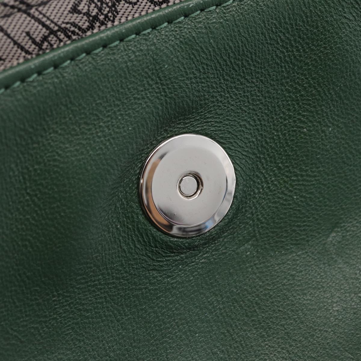 Vivienne Westwood Chain Shoulder Bag Leather Green Silver Auth 210344A