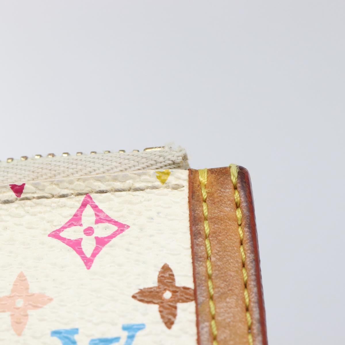 LOUIS VUITTON Monogram Multicolor Pochette Cles Purse White M92655 Auth 210347
