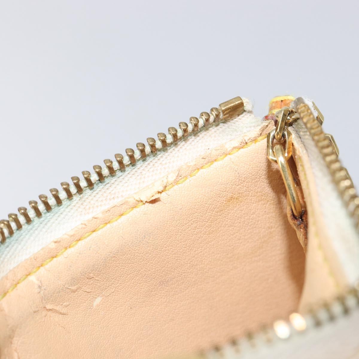 LOUIS VUITTON Monogram Multicolor Pochette Cles Purse White M92655 Auth 210347