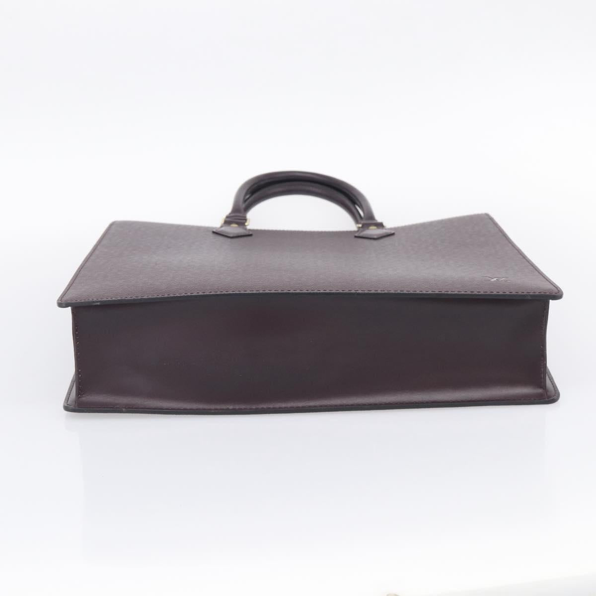 LOUIS VUITTON Taiga Sac Plat Hand Bag Acajou LV Auth 210365A