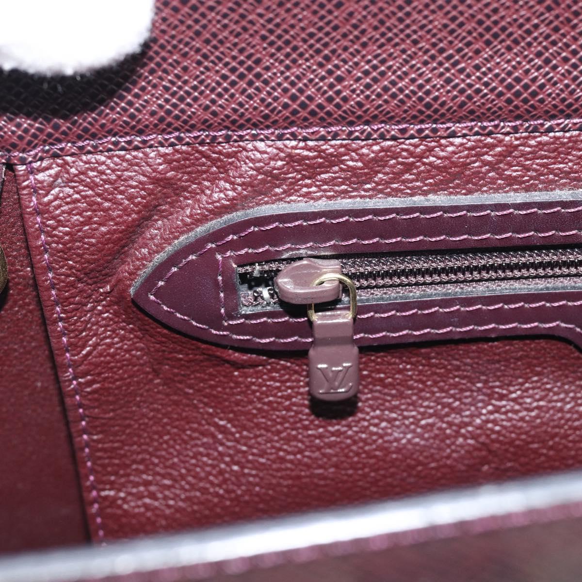 LOUIS VUITTON Taiga Sac Plat Hand Bag Acajou LV Auth 210365A