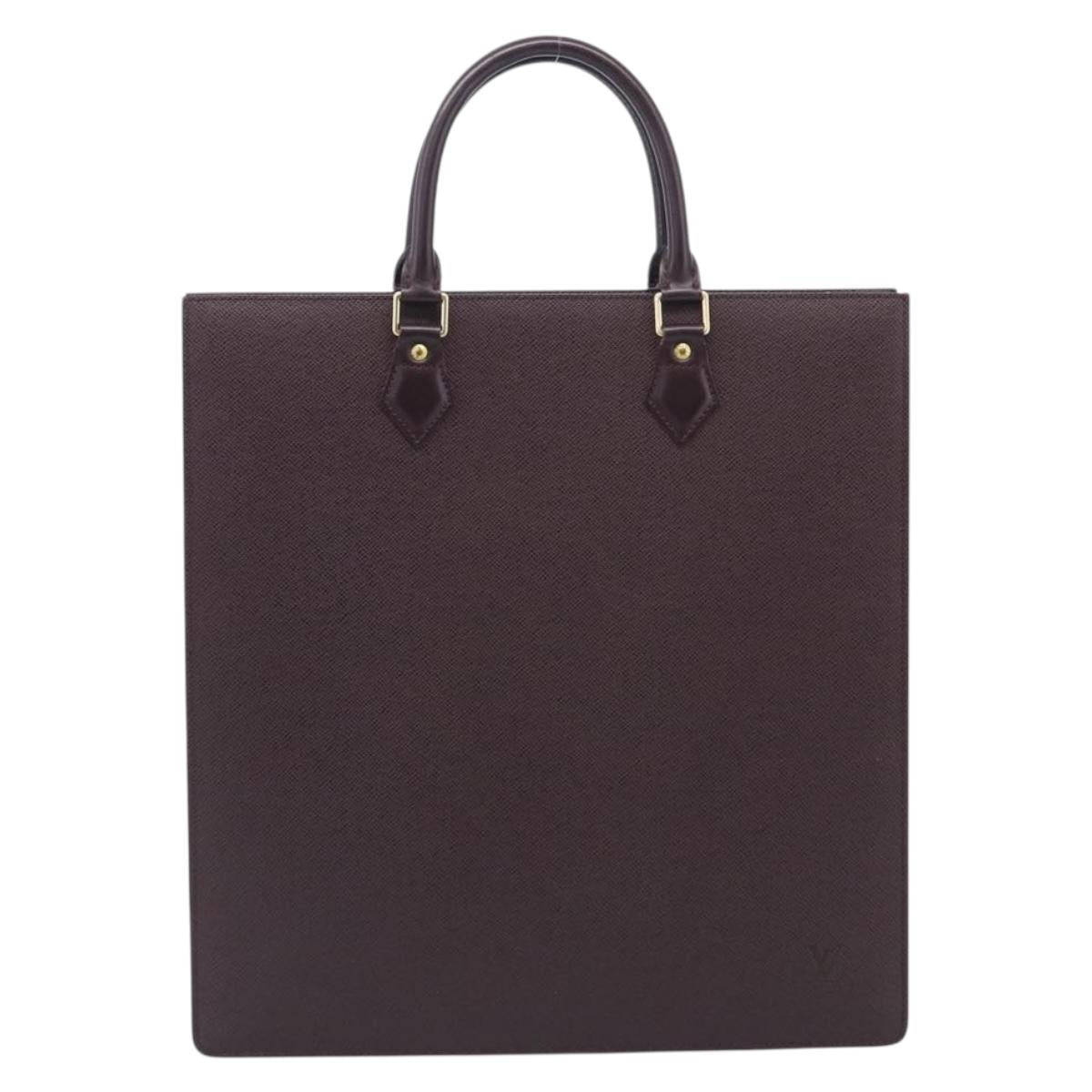 LOUIS VUITTON Taiga Sac Plat Hand Bag Acajou LV Auth 210365A