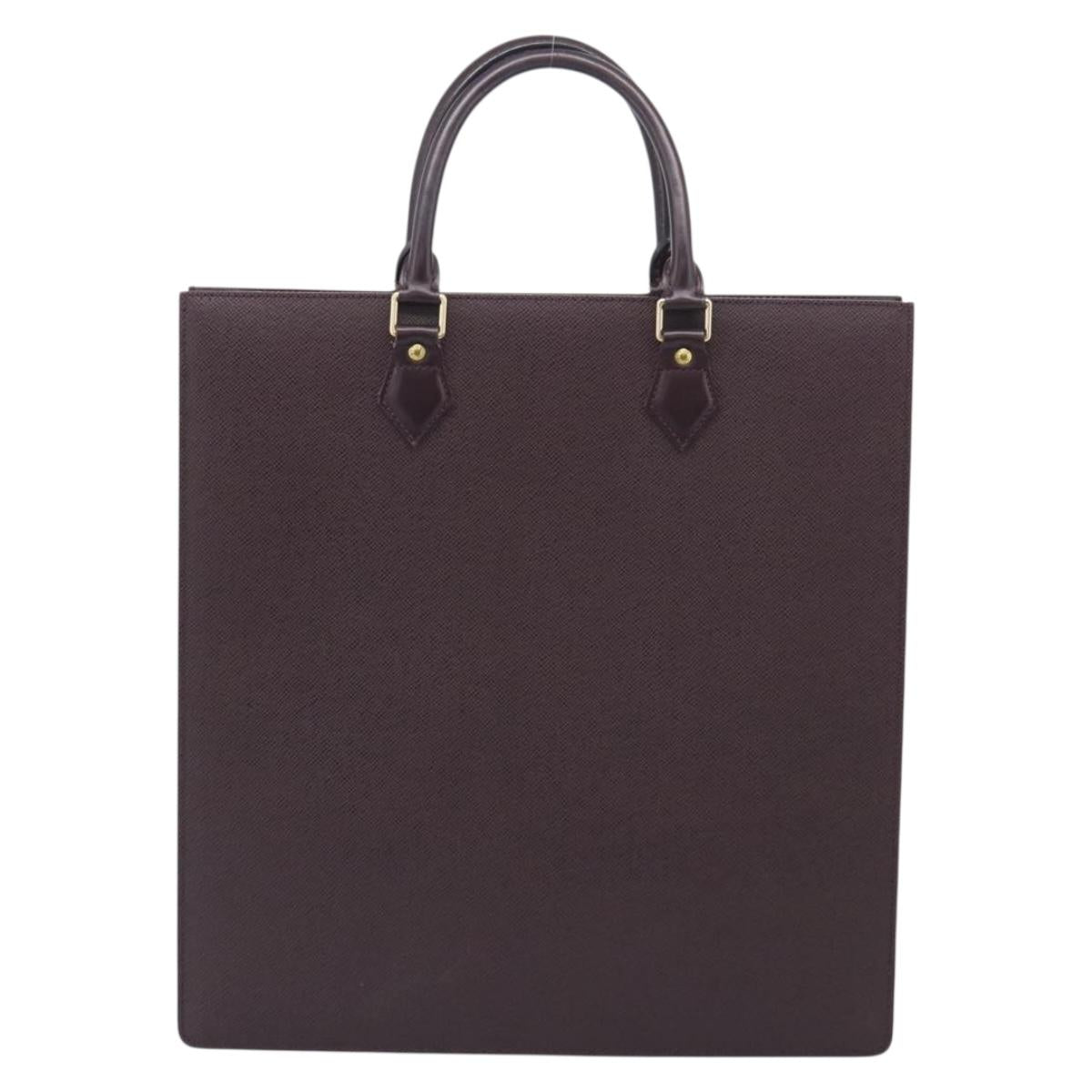 LOUIS VUITTON Taiga Sac Plat Hand Bag Acajou LV Auth 210365A