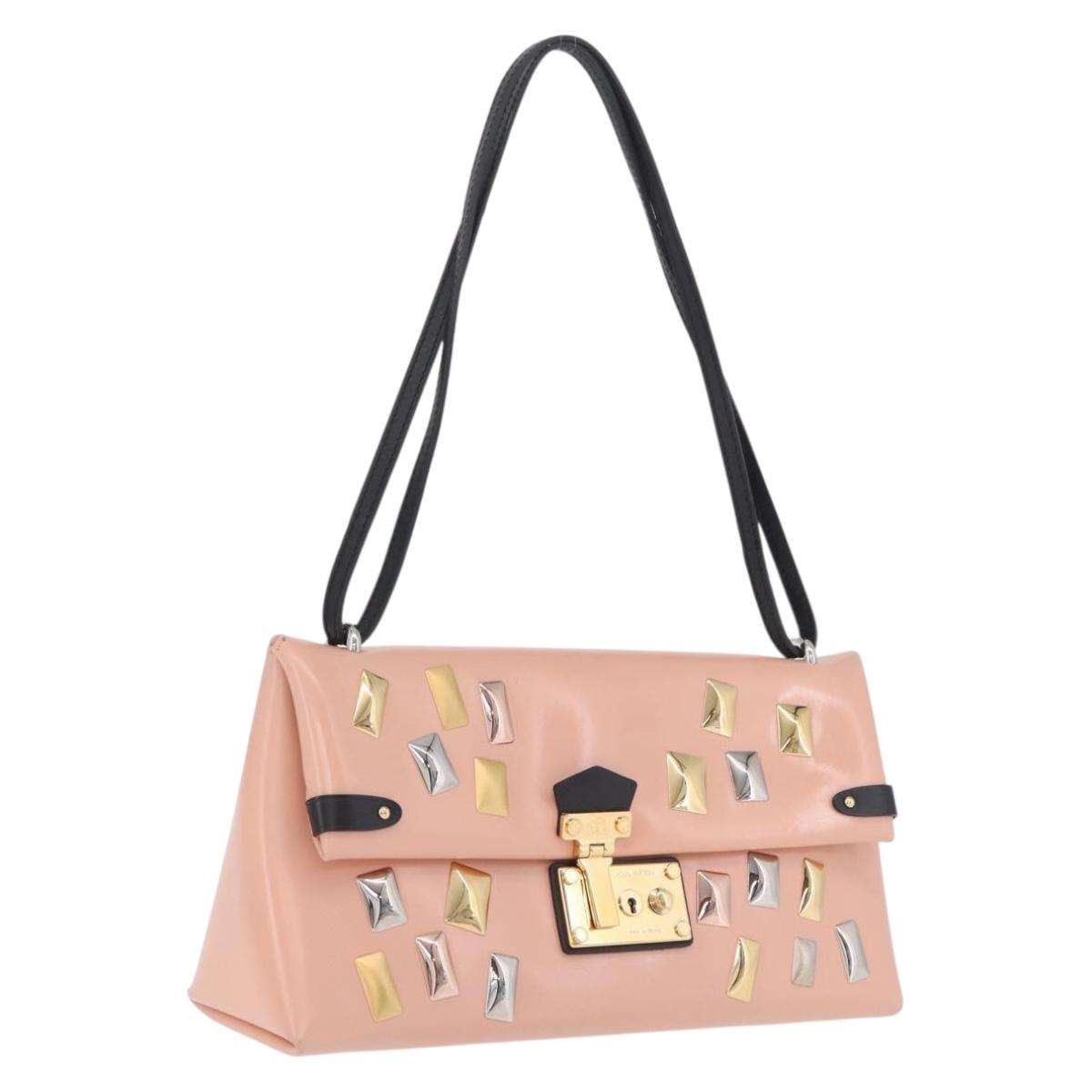 LOUIS VUITTON Sac Triangle Limited Edition PM Bag Leather Pink LV Auth 210370M
