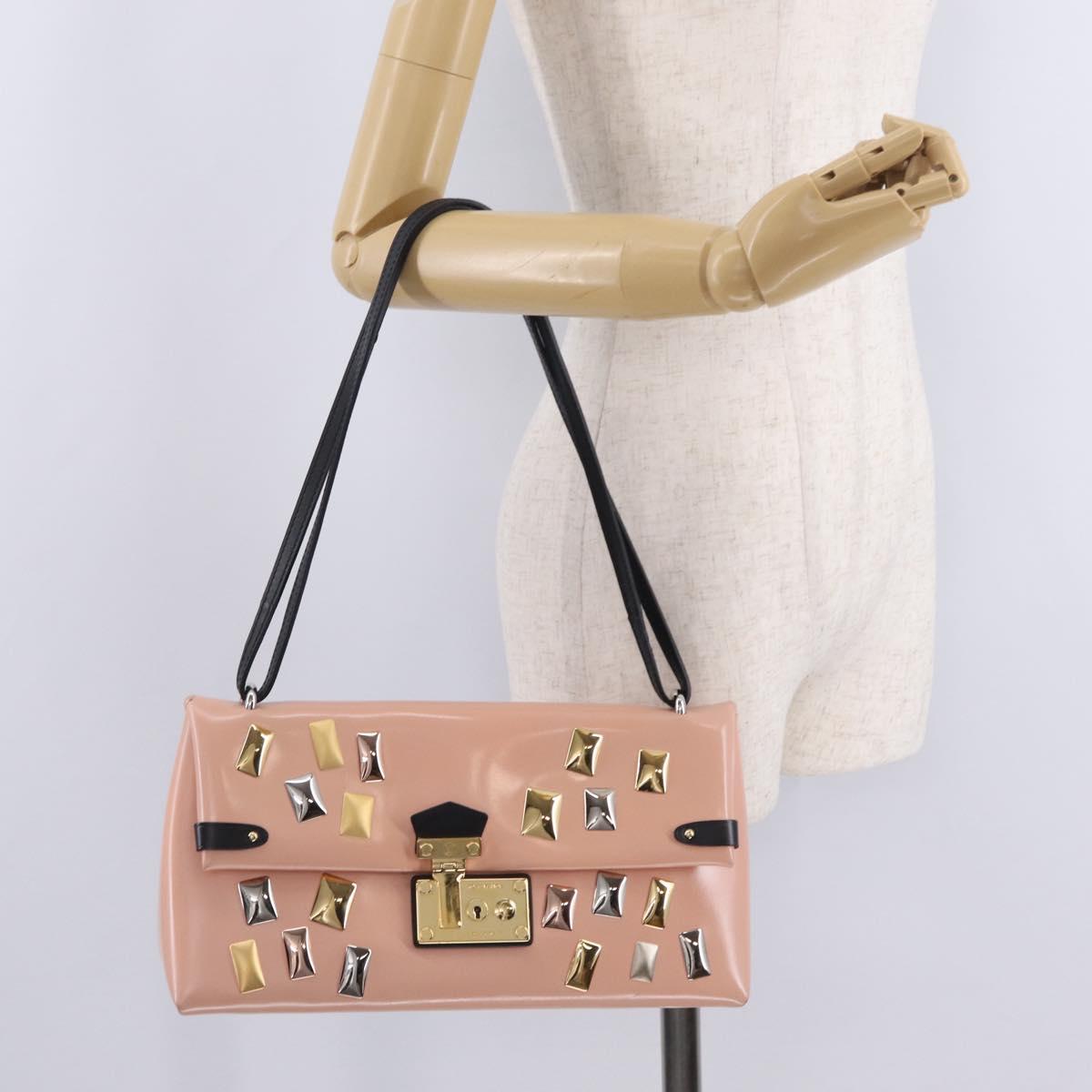 LOUIS VUITTON Sac Triangle Limited Edition PM Bag Leather Pink LV Auth 210370M