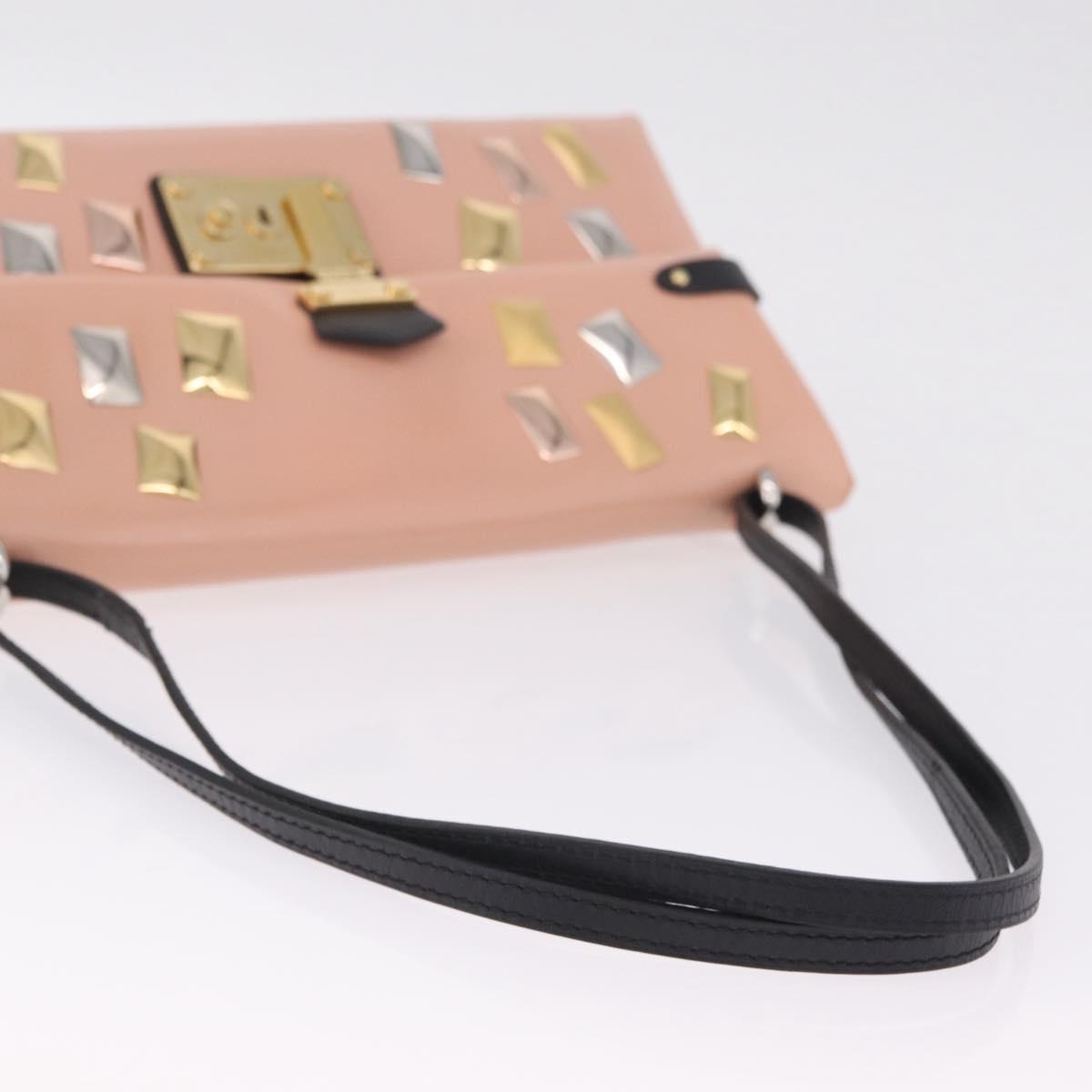 LOUIS VUITTON Sac Triangle Limited Edition PM Bag Leather Pink LV Auth 210370M