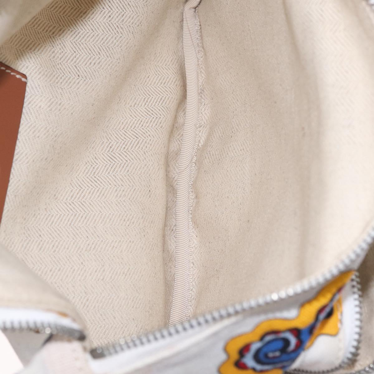 LOEWE Body Bag Canvas White Silver Auth 210373V