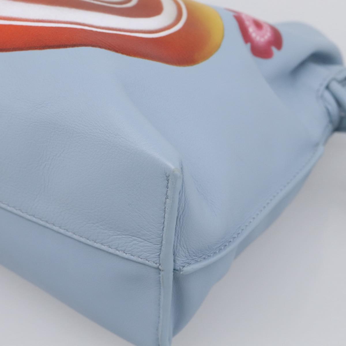 LOEWE Flamenco Bag Leather Maruha Mario Collaboration Light Blue Auth 210374SAM