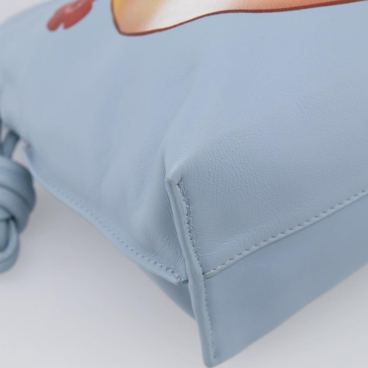LOEWE Flamenco Bag Leather Maruha Mario Collaboration Light Blue Auth 210374SAM