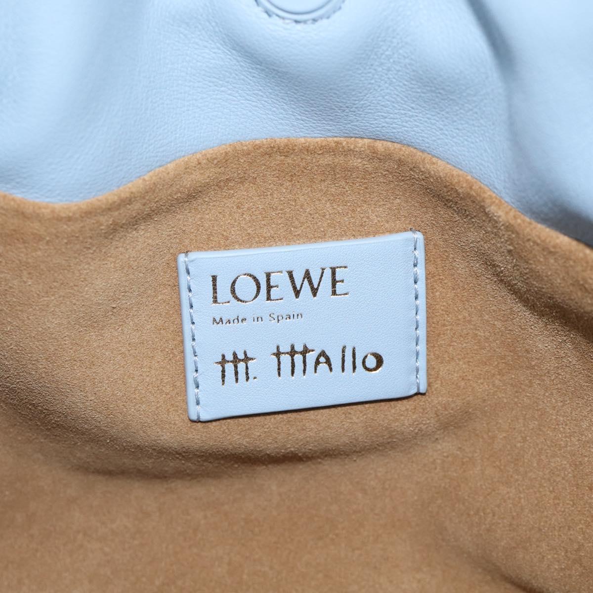 LOEWE Flamenco Bag Leather Maruha Mario Collaboration Light Blue Auth 210374SAM