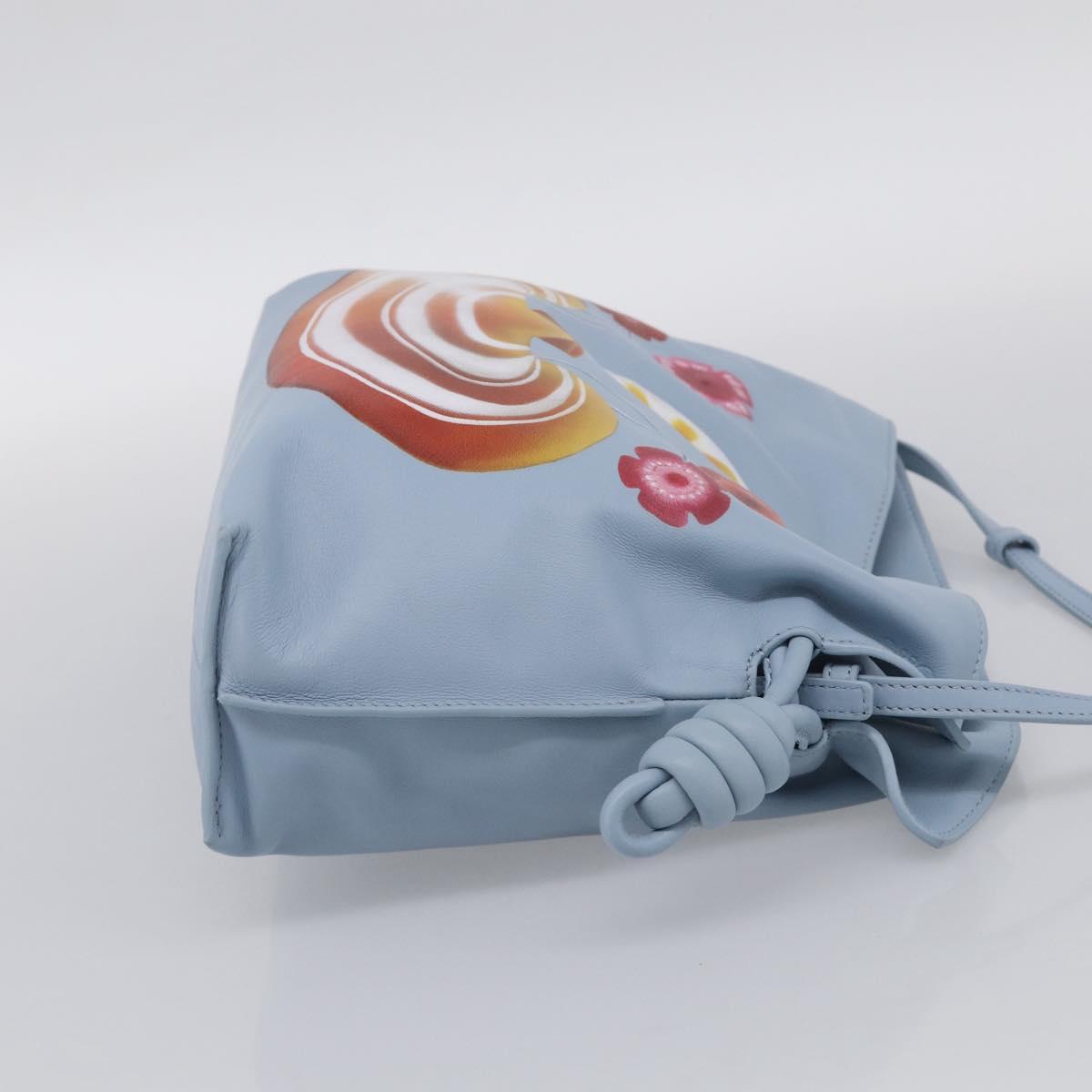 LOEWE Flamenco Bag Leather Maruha Mario Collaboration Light Blue Auth 210374SAM
