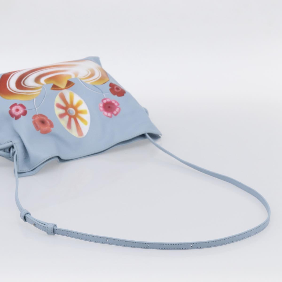 LOEWE Flamenco Bag Leather Maruha Mario Collaboration Light Blue Auth 210374SAM