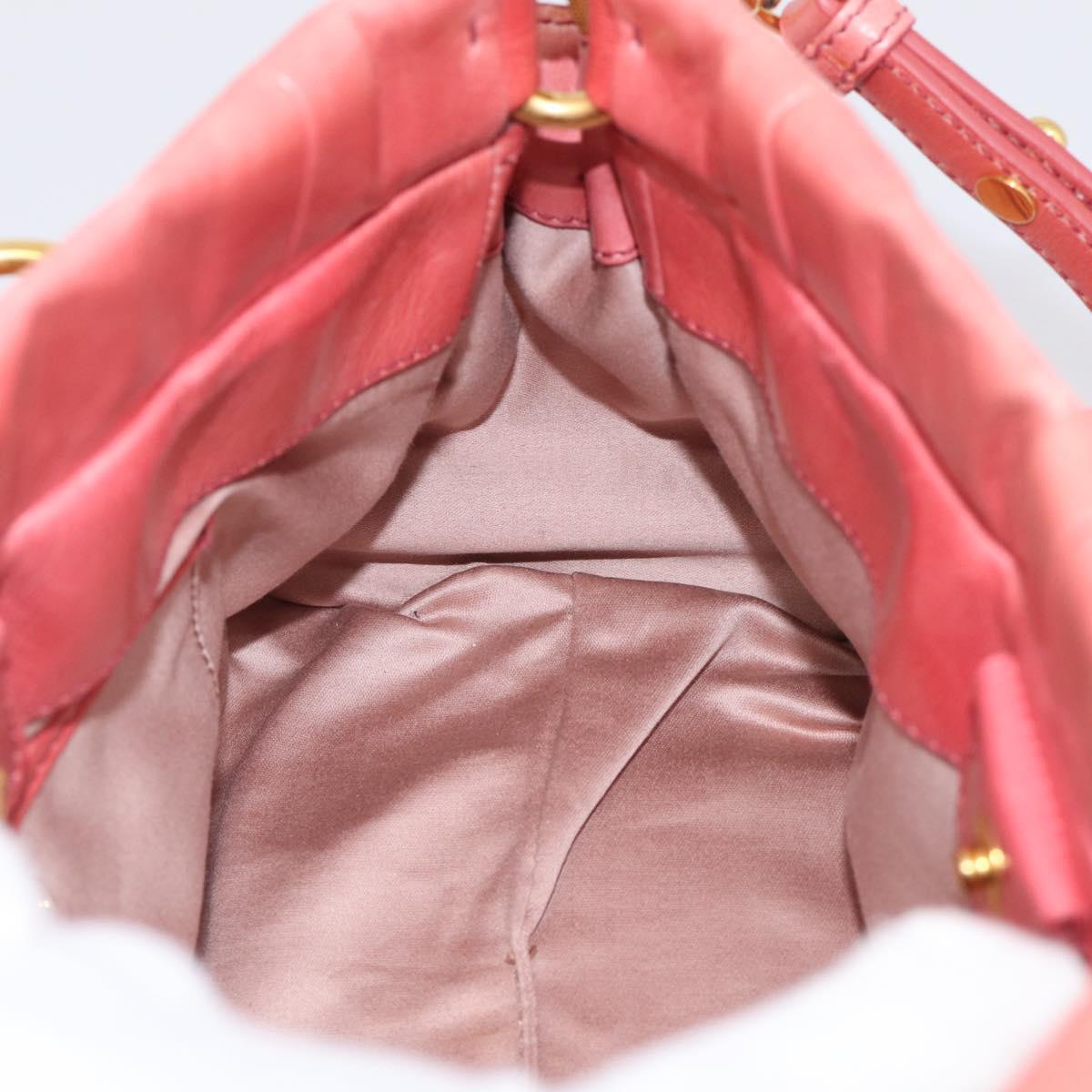 Miu Miu Hand Bag Vitellolux 2way Pink Gold Auth 210376M