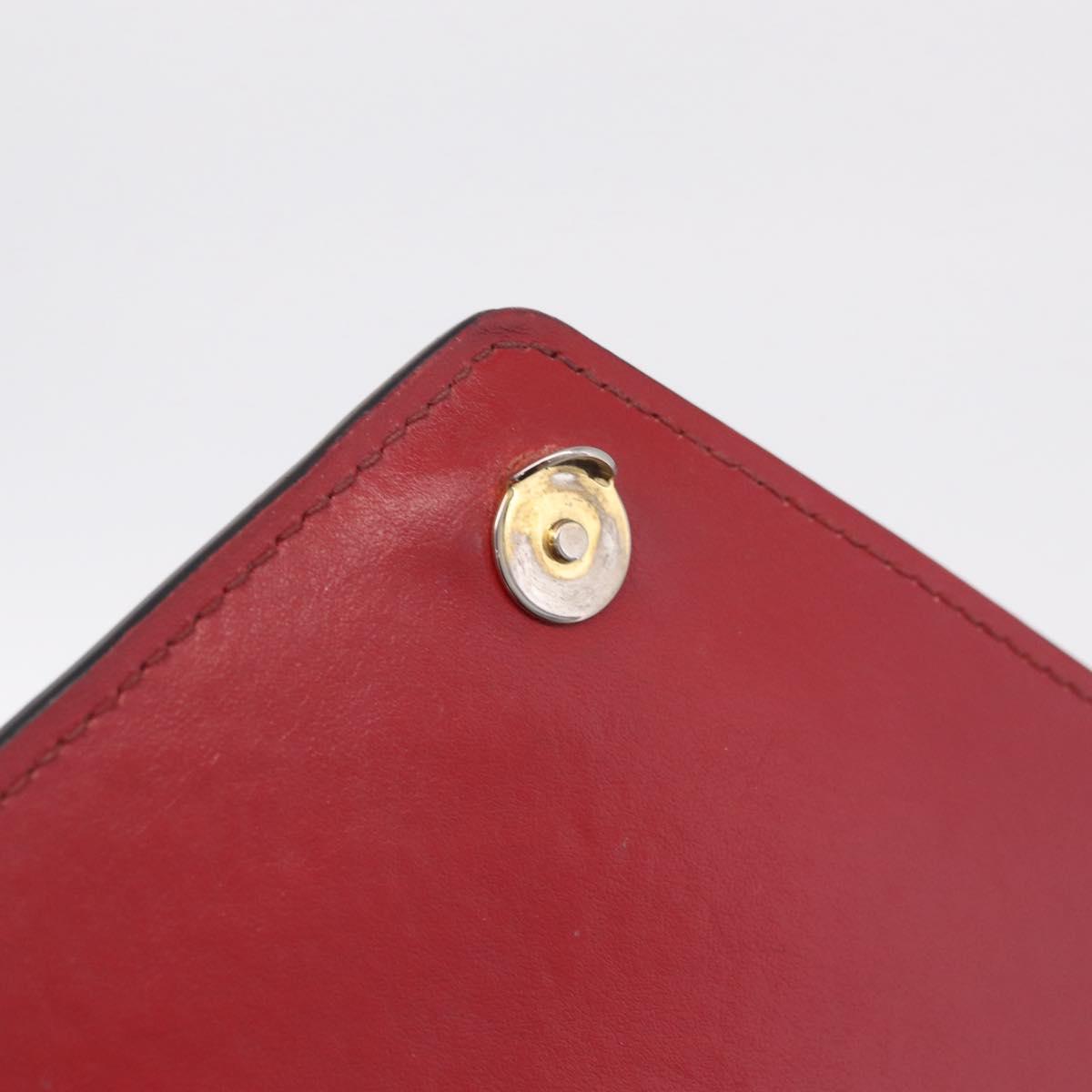 PRADA Chain Shoulder Bag Safiano leather Red Gold Auth 210380A