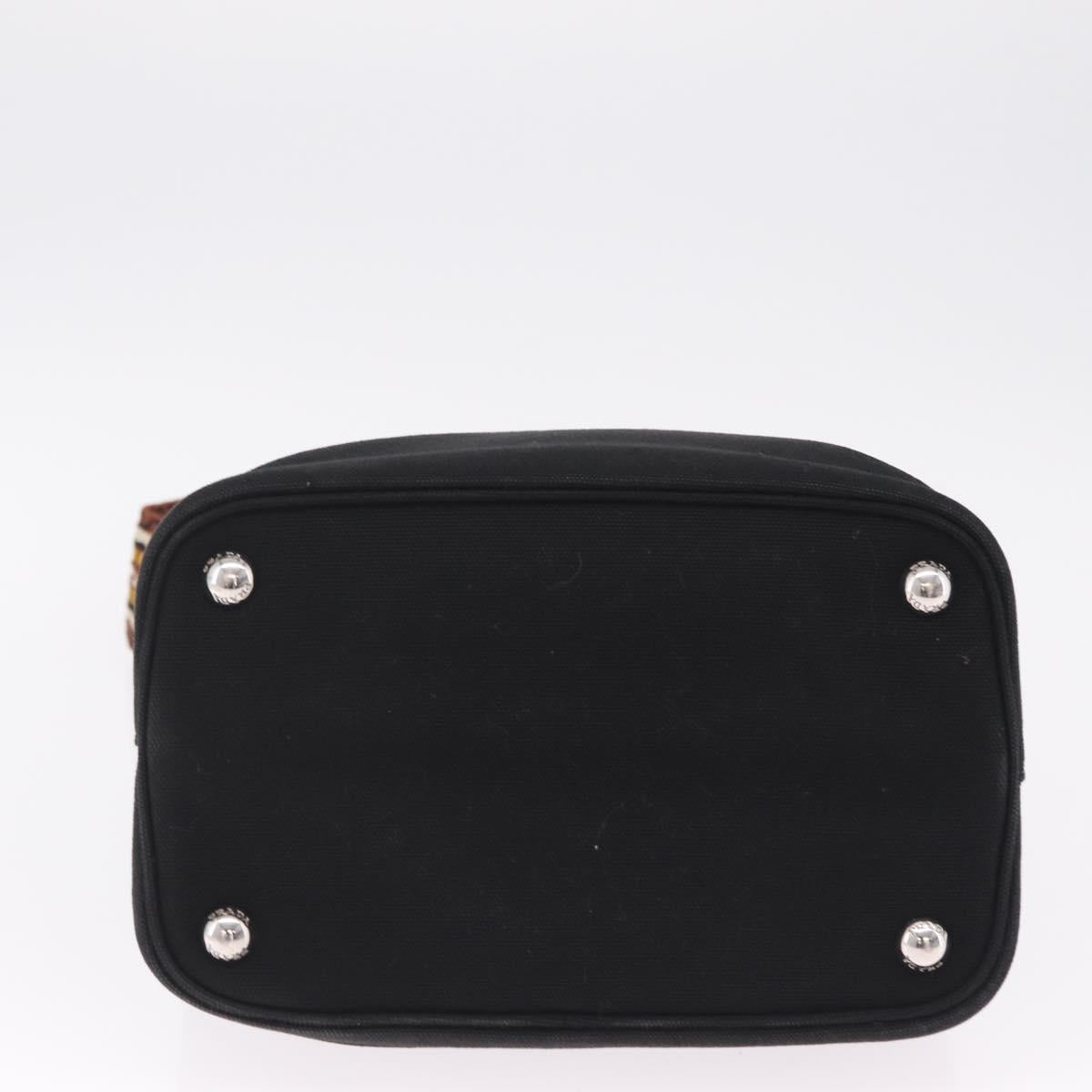 PRADA Panniers Shoulder Bag Canvas 2way Black Silver Auth 210381V