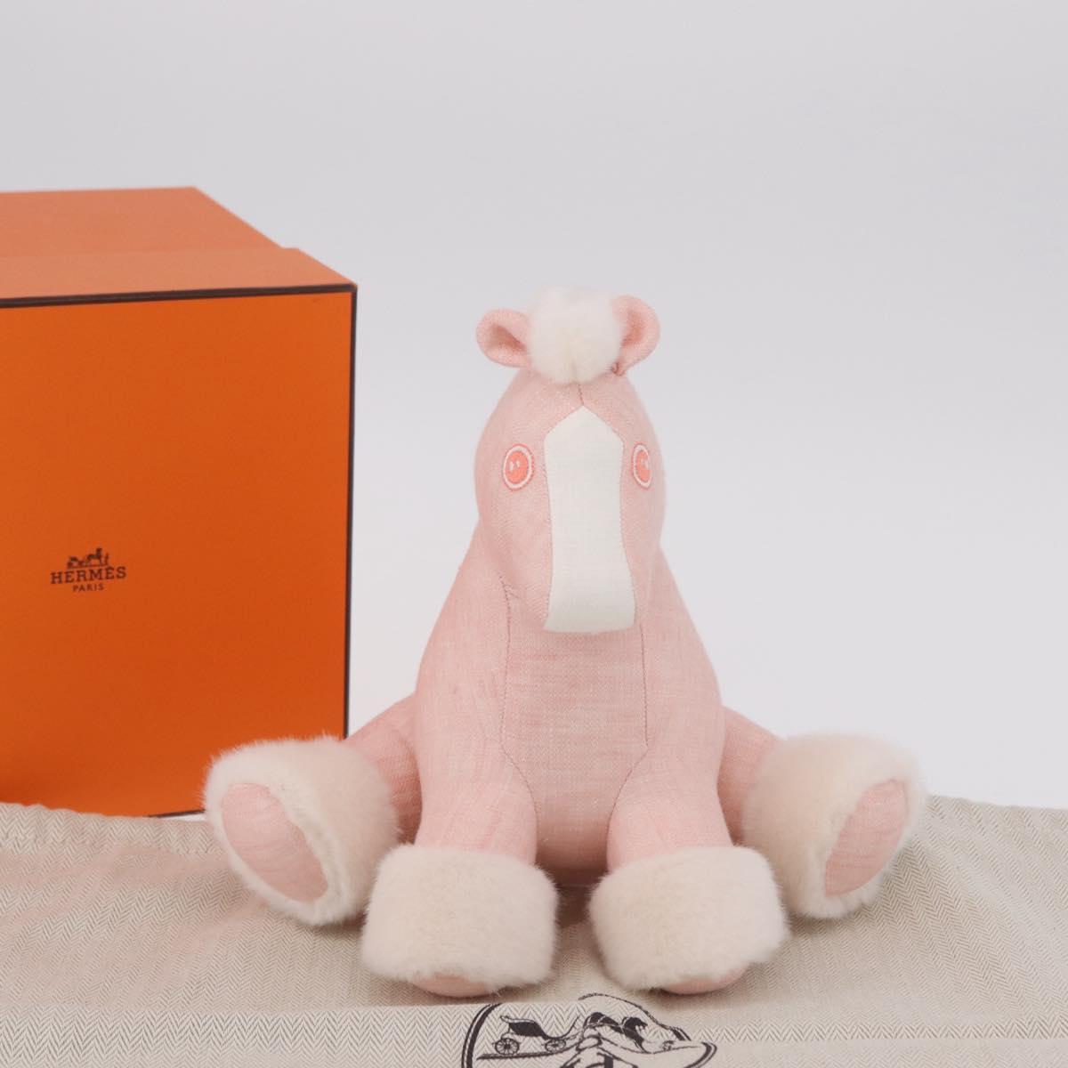 HERMES Baby Elmy Stuffed Polyester Pink Auth 210400M