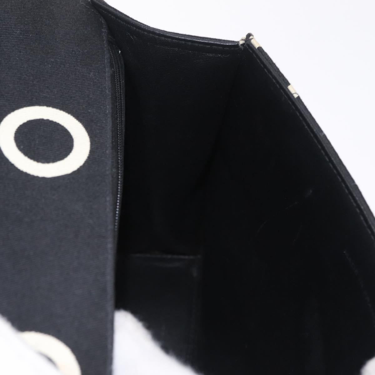 CHANEL Chain Hand Bag Canvas Black Silver CC Auth 210401A