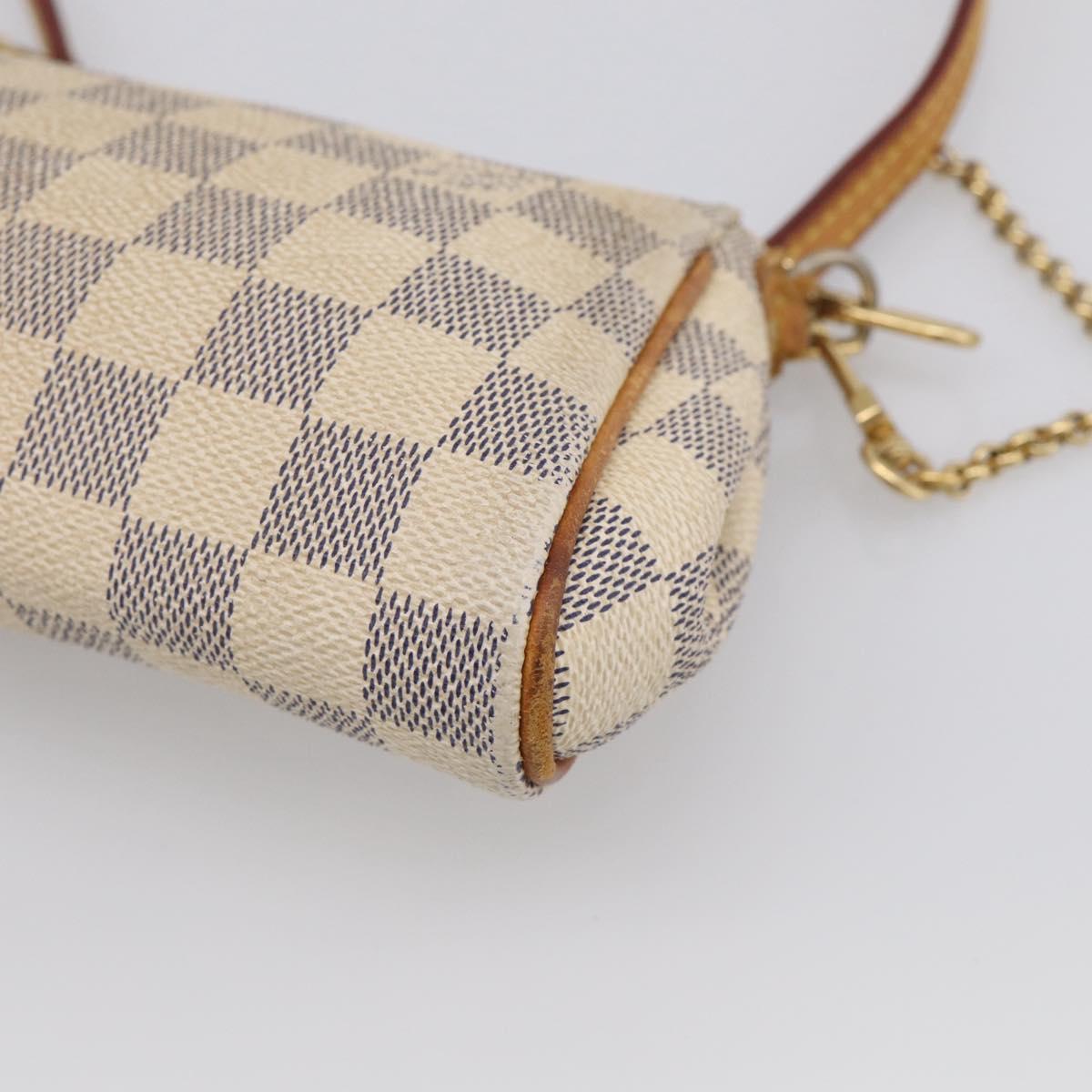 LOUIS VUITTON Damier Azur Eva Shoulder Bag 2way N55214 LV Auth 210415A