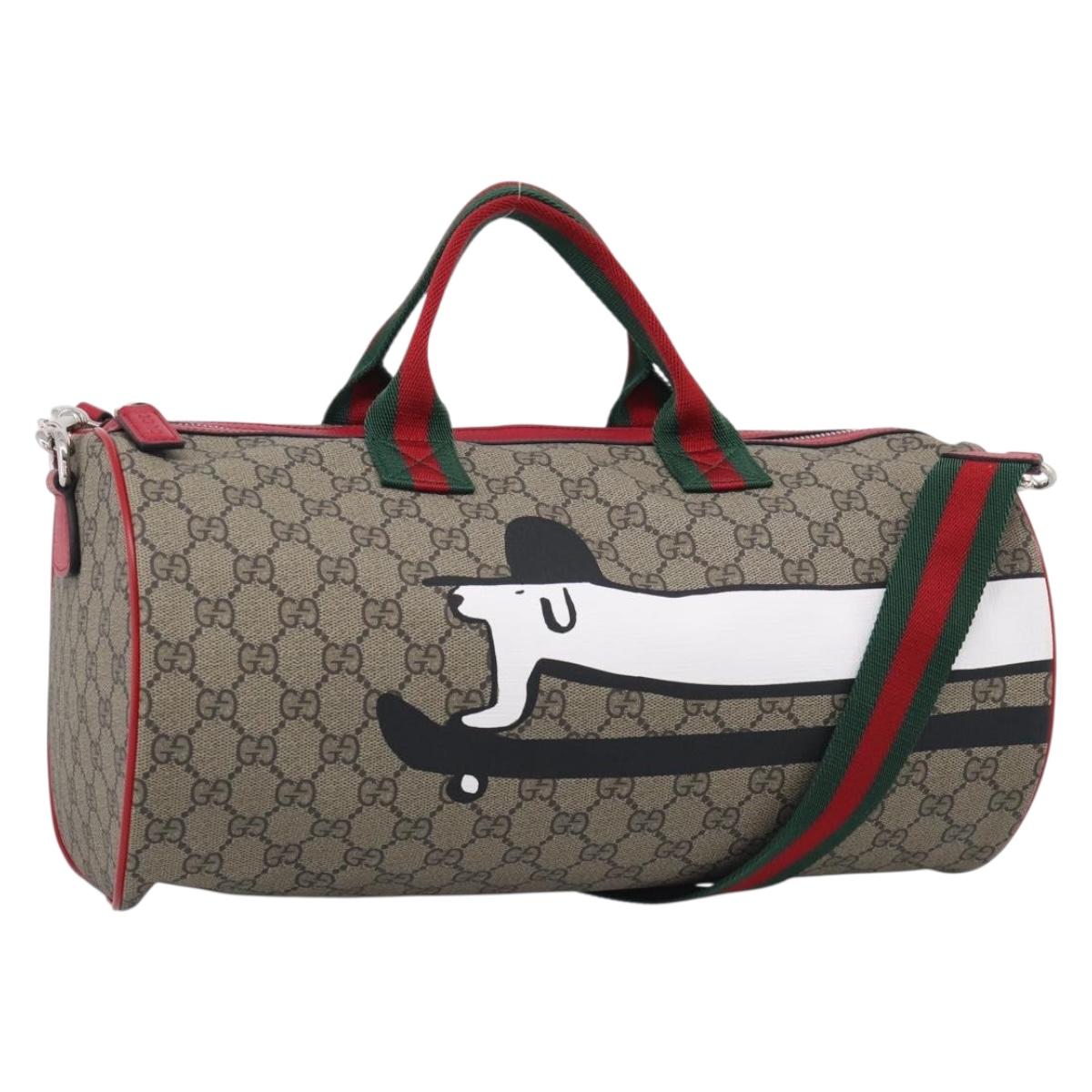 GUCCI GG Supreme Web Sherry Line Children's Dog Bag 2way 793849 Auth 210419SM