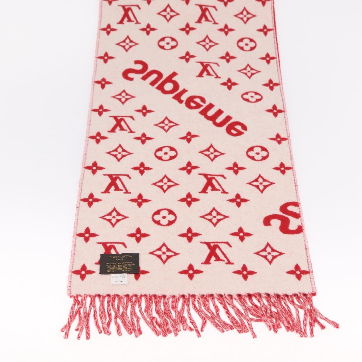 LOUIS VUITTON Supreme Collaboration Scarf Wool Red MP1890 LV Auth 210428SM