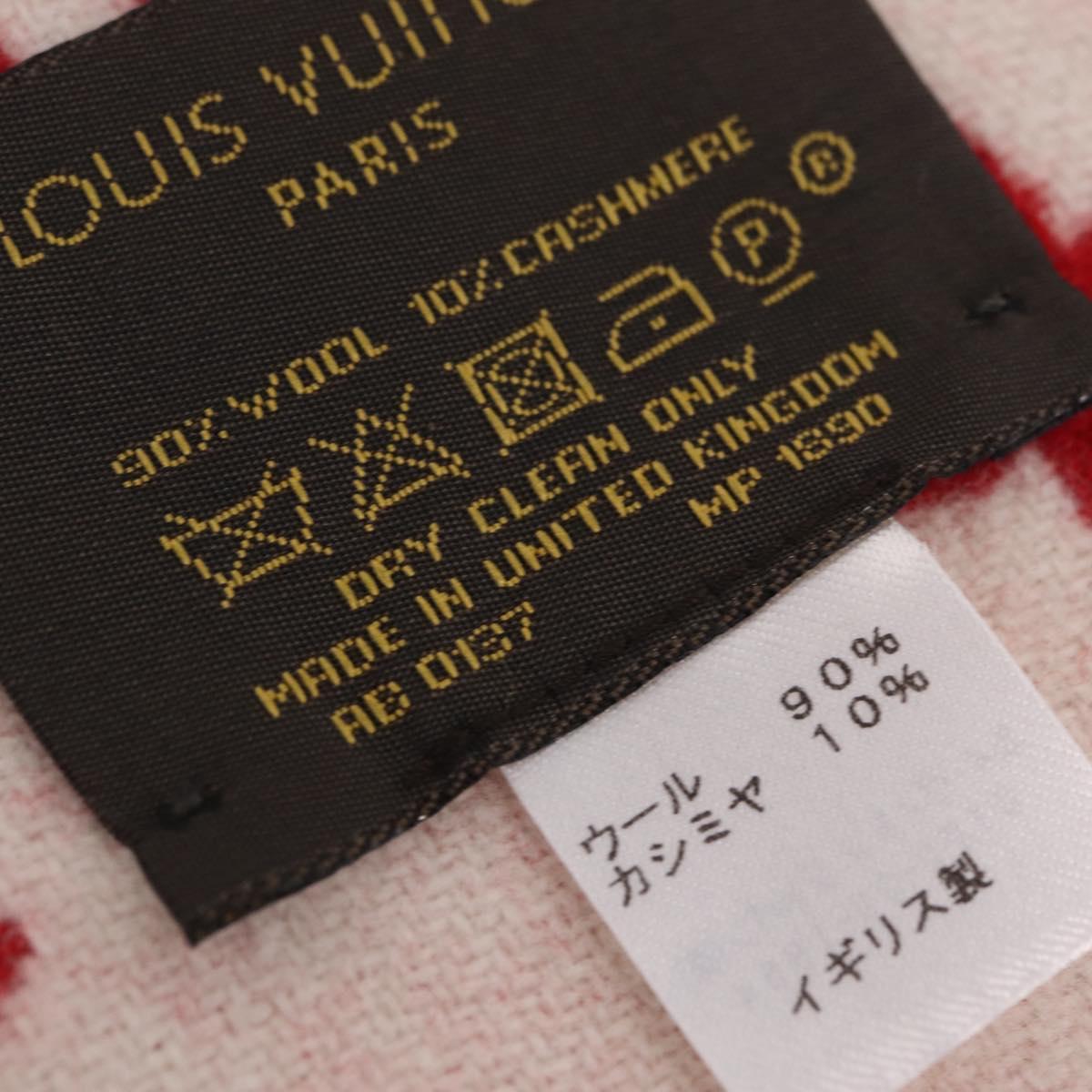 LOUIS VUITTON Supreme Collaboration Scarf Wool Red MP1890 LV Auth 210428SM