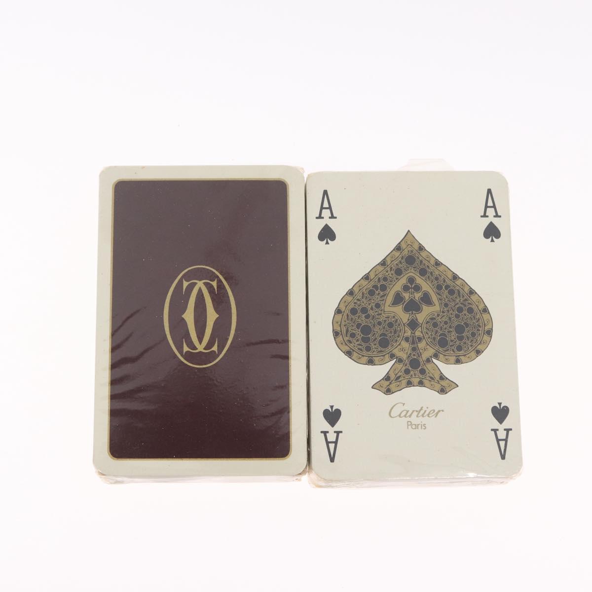 Cartier Playing Cards paper 2 Set Bordeaux Ivory Auth 210430A