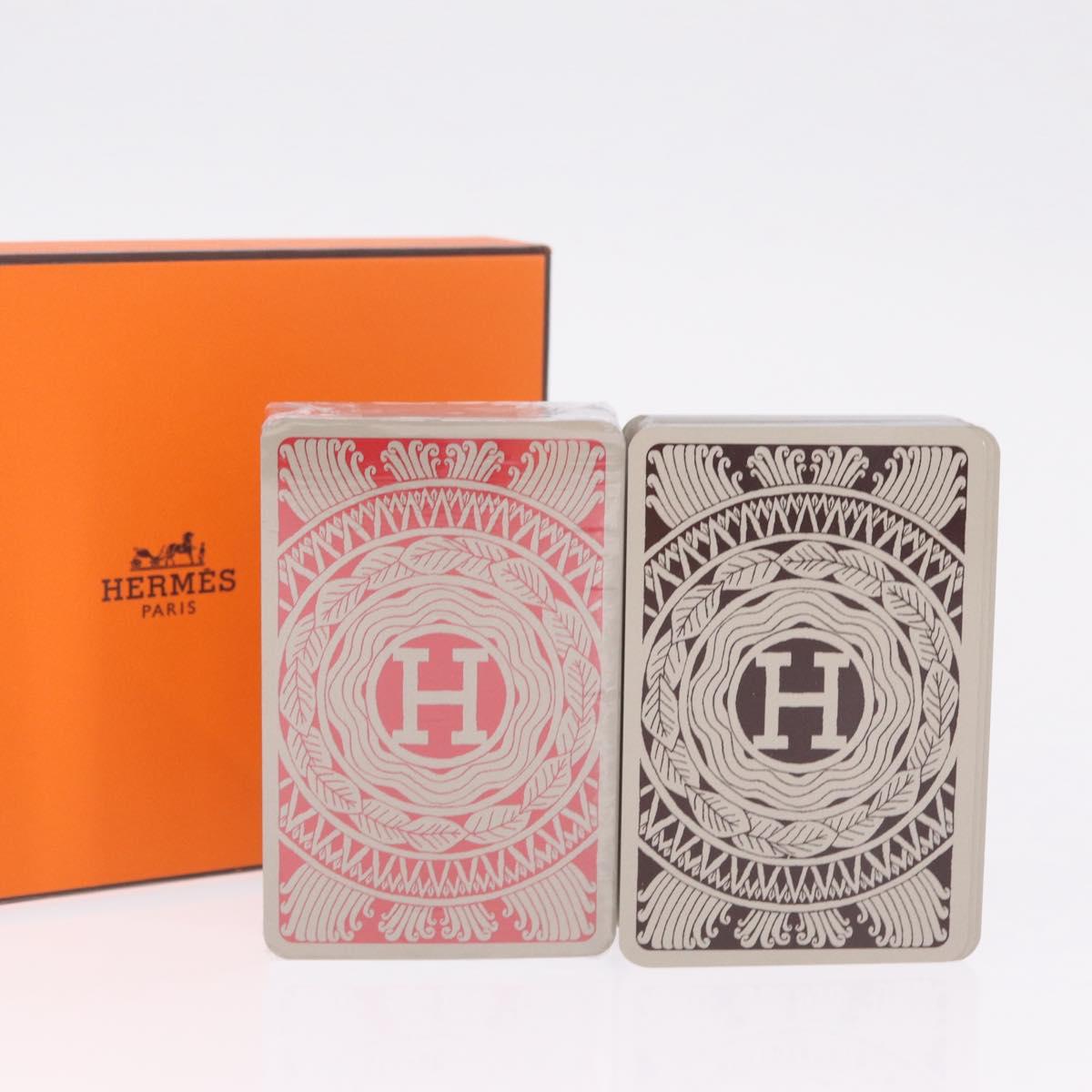 HERMES Playing Cards Paper 2 Set Red Black Auth 210431