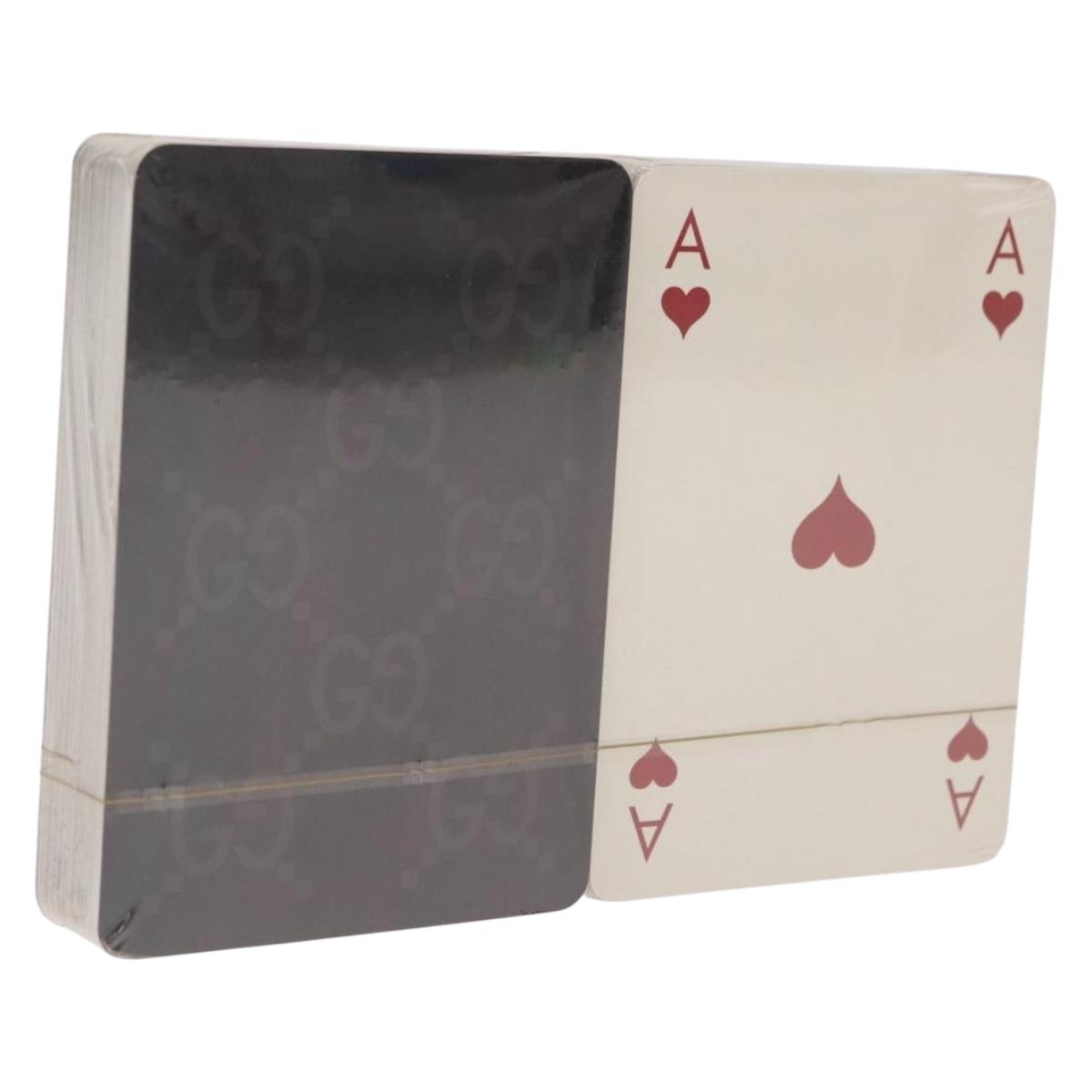 GUCCI Playing Cards paper 2 Set Brown Ivory Auth 210432M