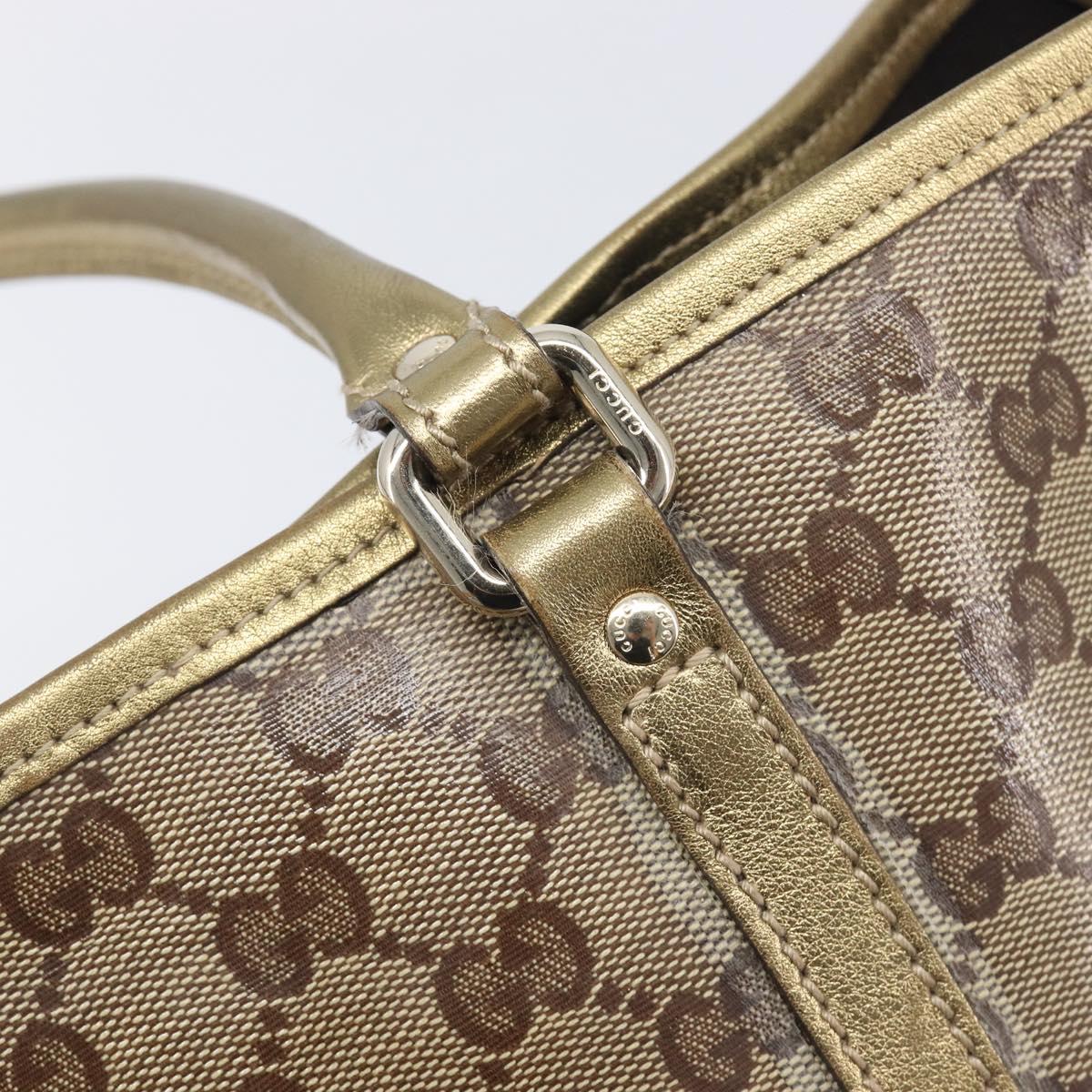 GUCCI GG Crystal Tote Bag Coated Canvas Beige Gold 197953 Auth 210443