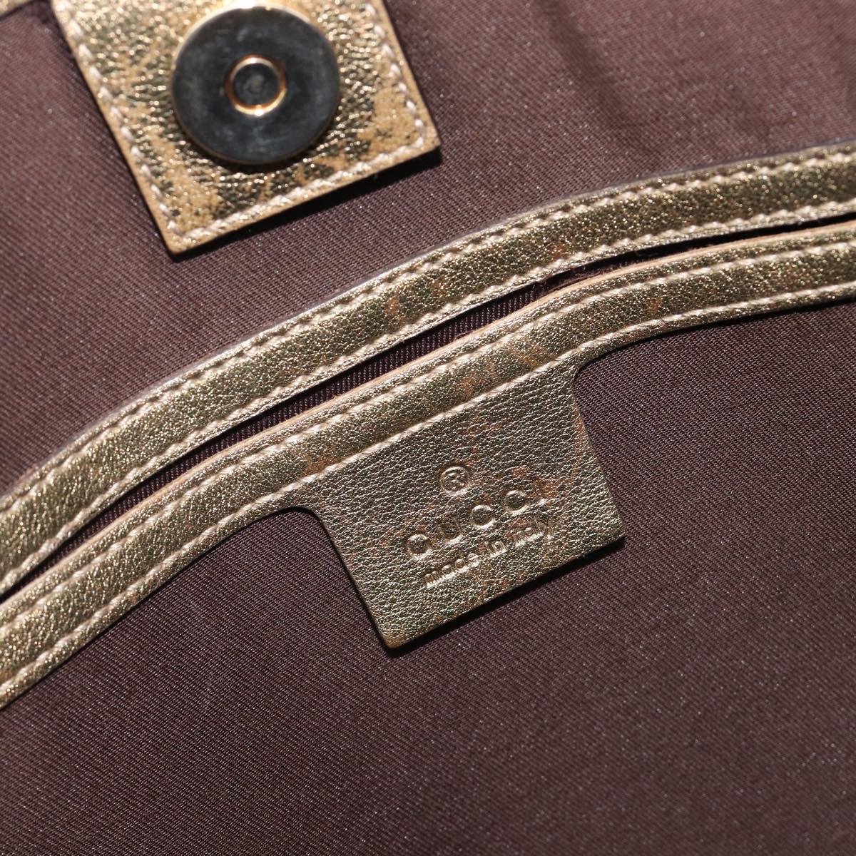 GUCCI GG Crystal Tote Bag Coated Canvas Beige Gold 197953 Auth 210443
