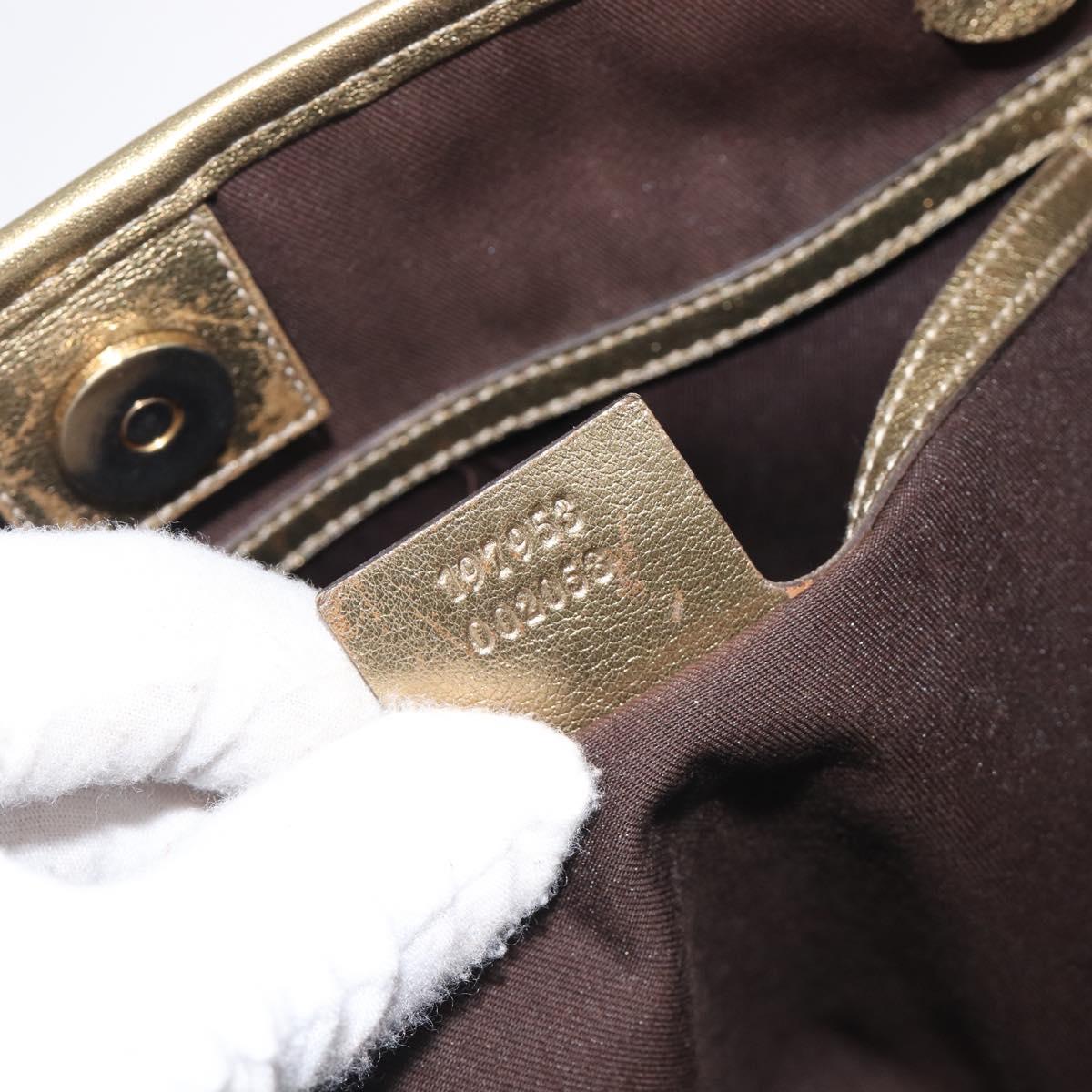 GUCCI GG Crystal Tote Bag Coated Canvas Beige Gold 197953 Auth 210443