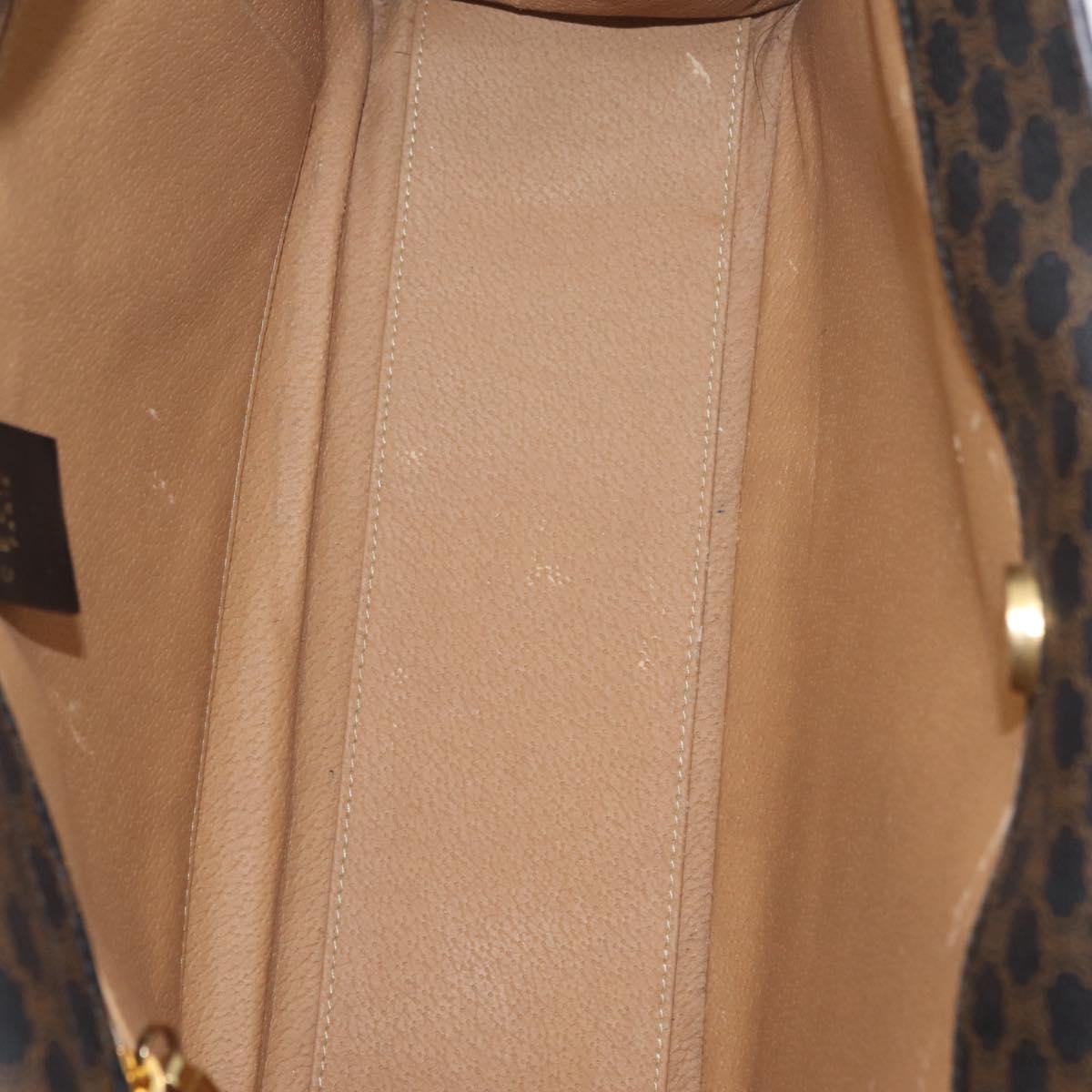 CELINE Macadam Canvas Hand Bag PVC Leather 2way Black Gold Auth 210448A