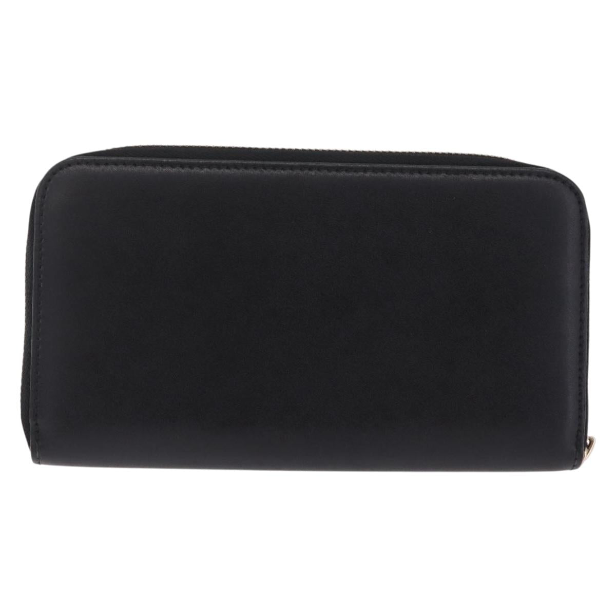 Salvatore Ferragamo Wallet Leather Black Gold Auth 210452M