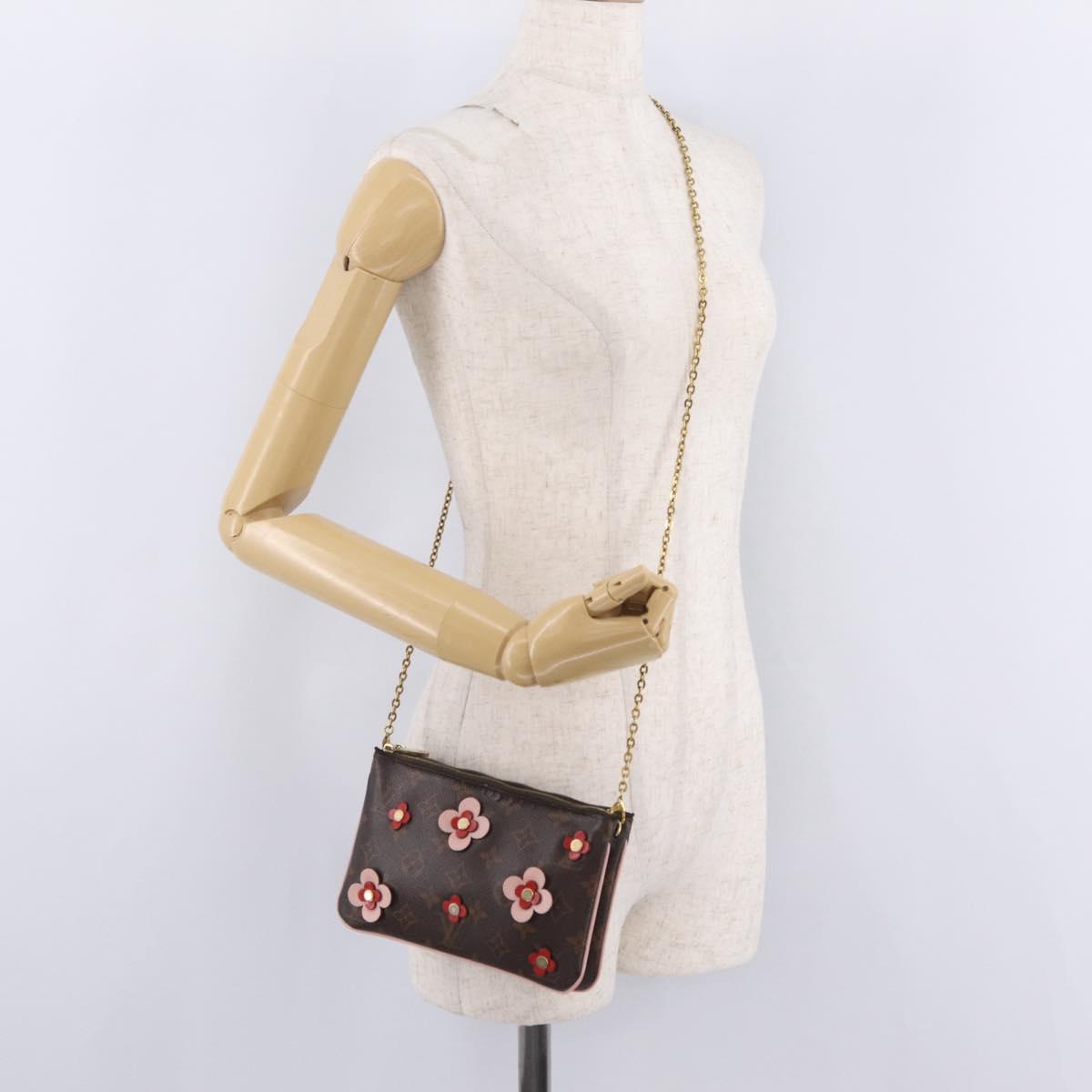 LOUIS VUITTON Monogram Pochette Double Zip Shoulder Bag M63905 LV Auth 210458A
