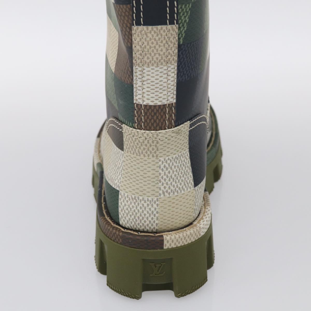 LOUIS VUITTON Damier Graphic Pixel long Boots 9 1/2 Green LV Auth 210459M