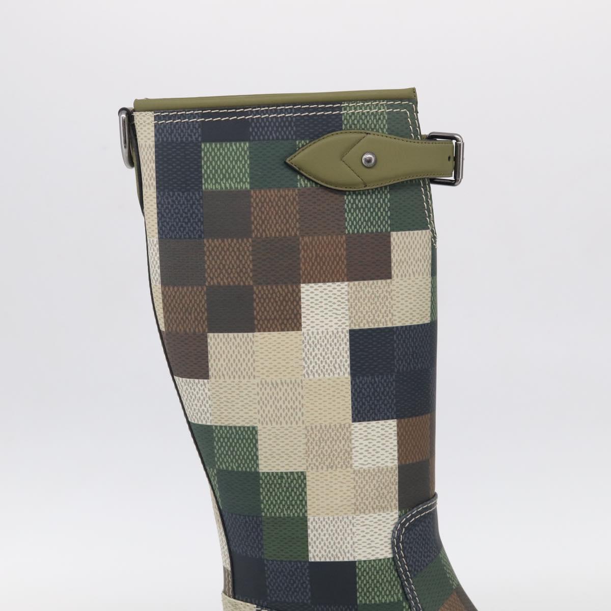 LOUIS VUITTON Damier Graphic Pixel long Boots 9 1/2 Green LV Auth 210459M