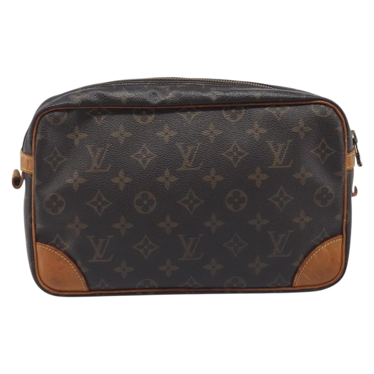 LOUIS VUITTON Monogram Compiegne 28 Clutch Bag M51845 LV Auth 210463