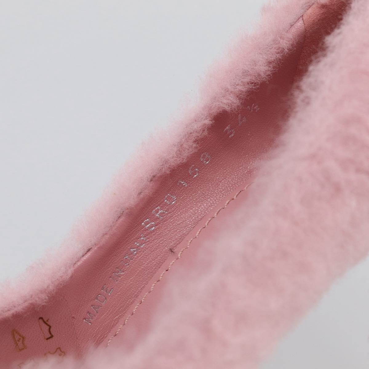 LOUIS VUITTON Pumps Leather Mouton 34 1/2 Pink LV Auth 210464M