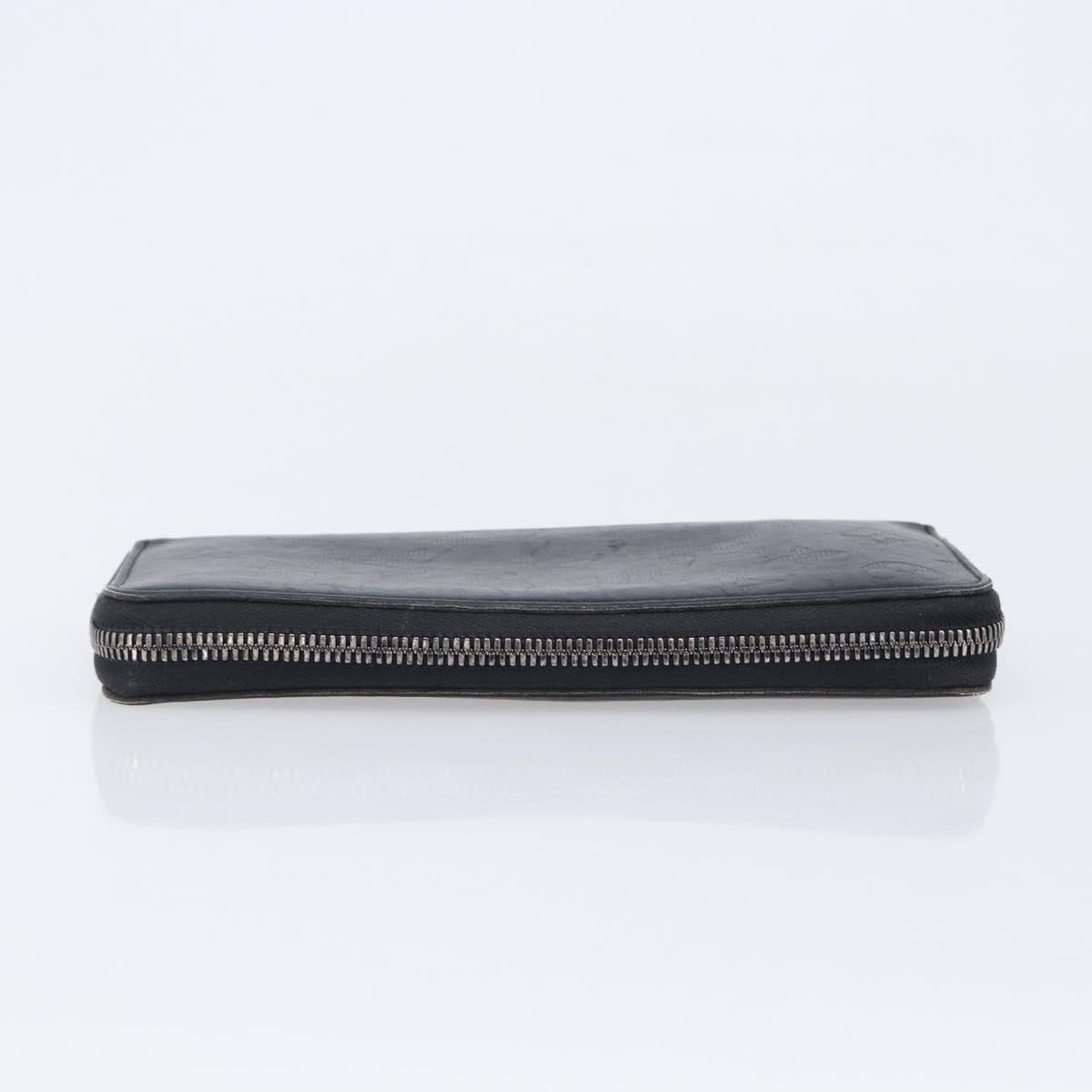 LOUIS VUITTON Monogram Shadow Zippy Wallet Vertical Black M62902 LV Auth 210467