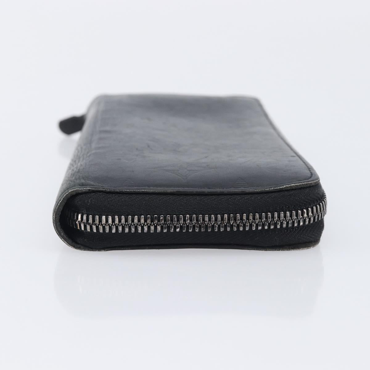 LOUIS VUITTON Monogram Shadow Zippy Wallet Vertical Black M62902 LV Auth 210467